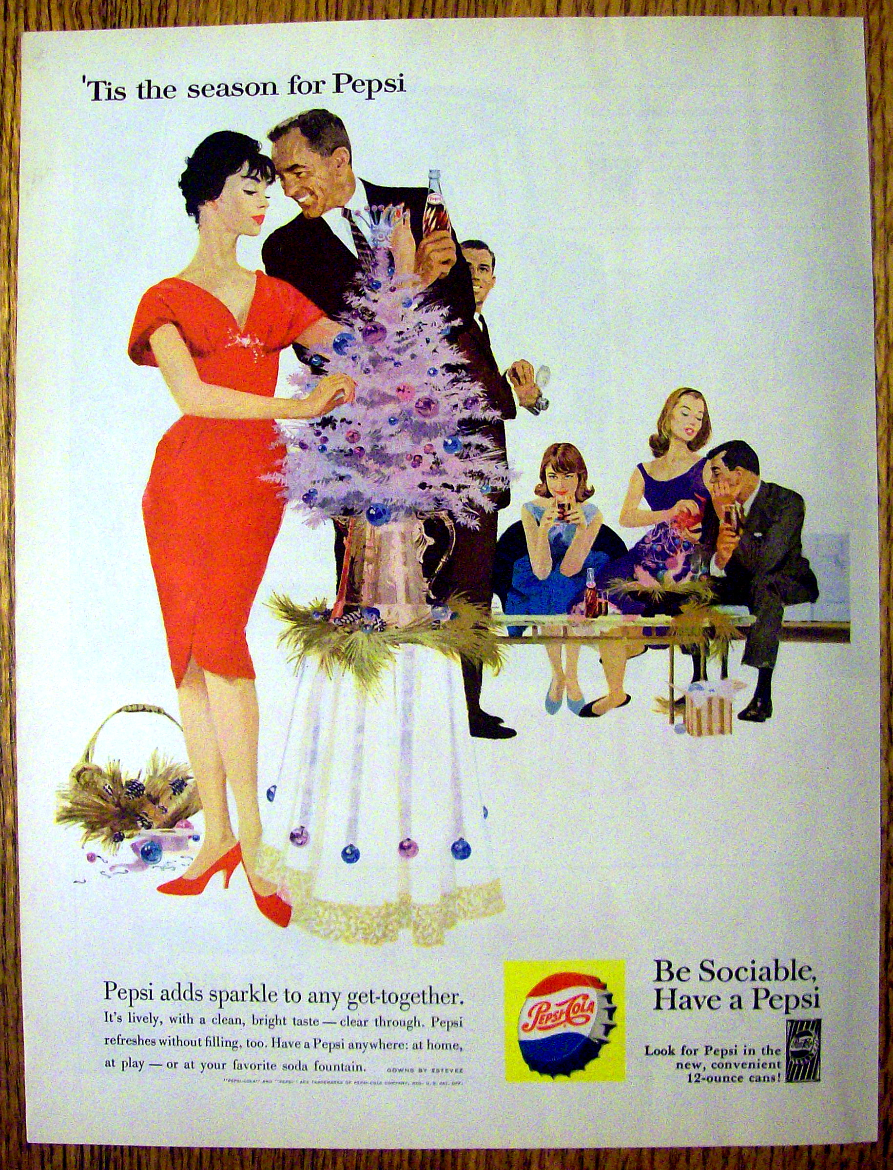 1960 Pepsi Cola (Pepsi) with Woman Decorating Tree