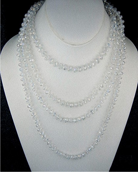 Crystal 8.5mm Beads 78 Inch Necklace