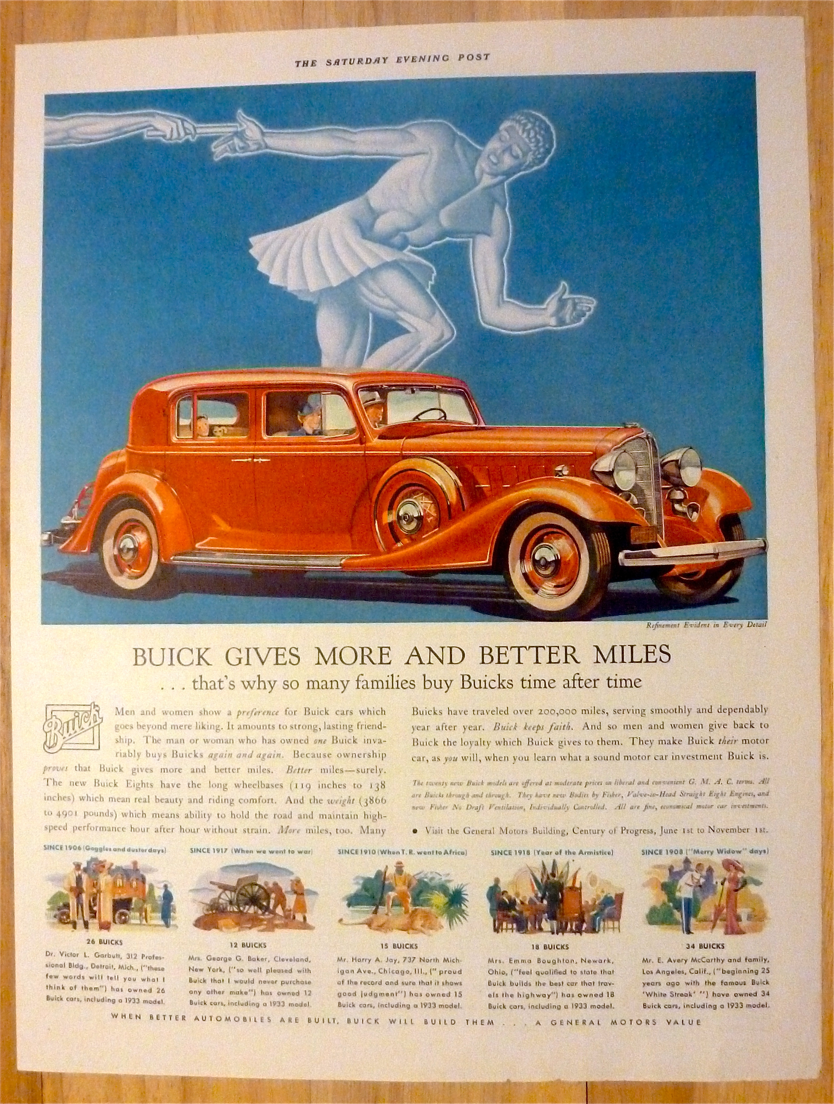 1933 Buick with Buick Gives More & Better Miles