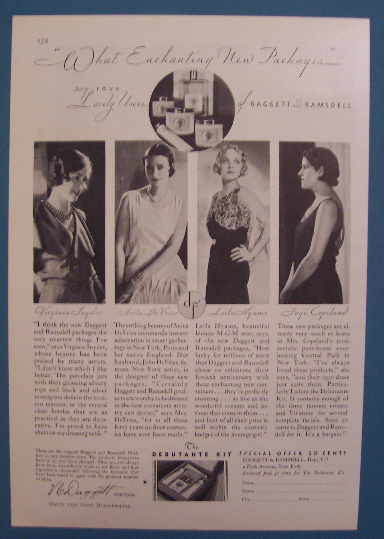 Vintage Ad: 1930 Daggett & Ramsdell w/Hyams, Copeland