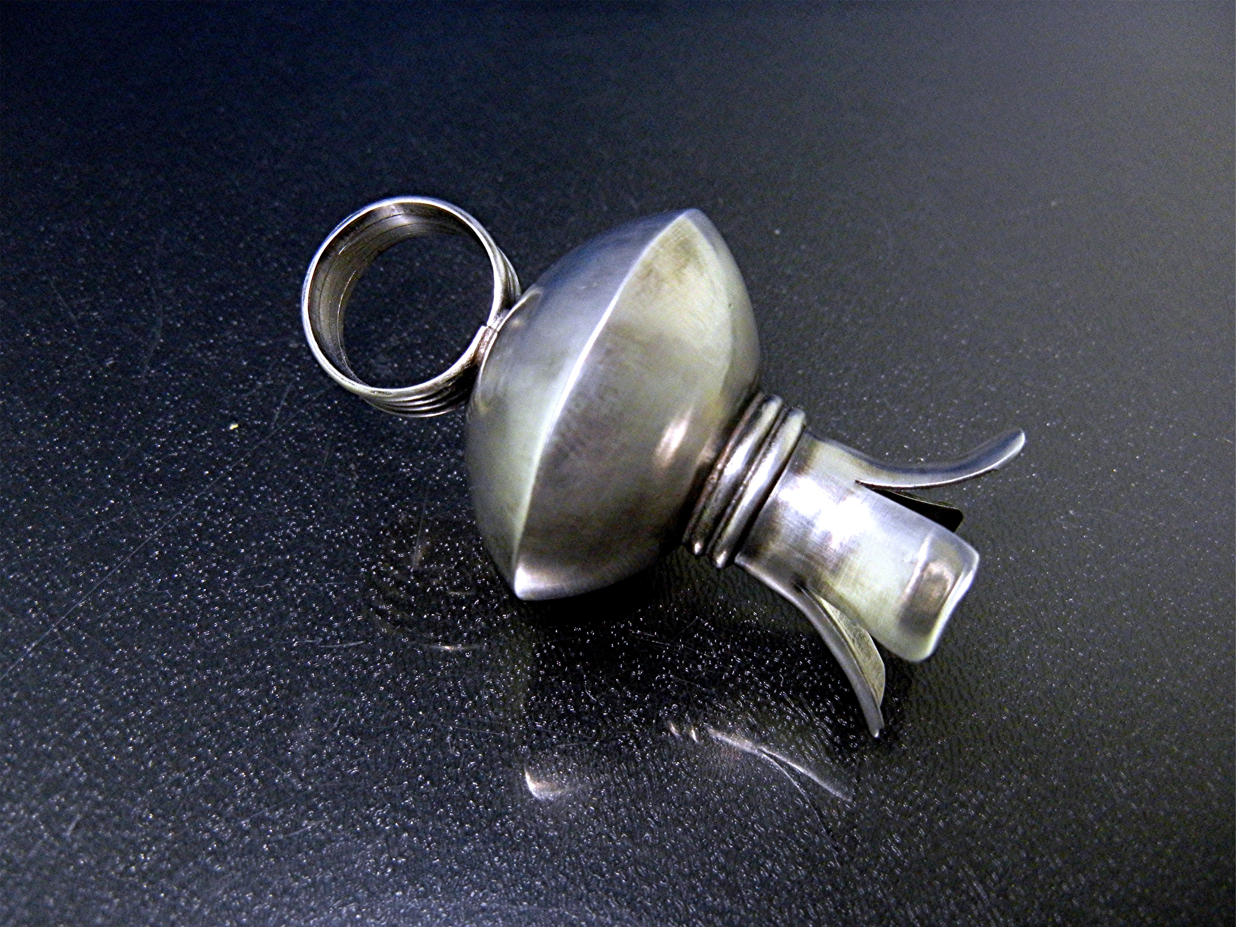 Navajo Squash Blossom Sterling Silver Pendant D Clark
