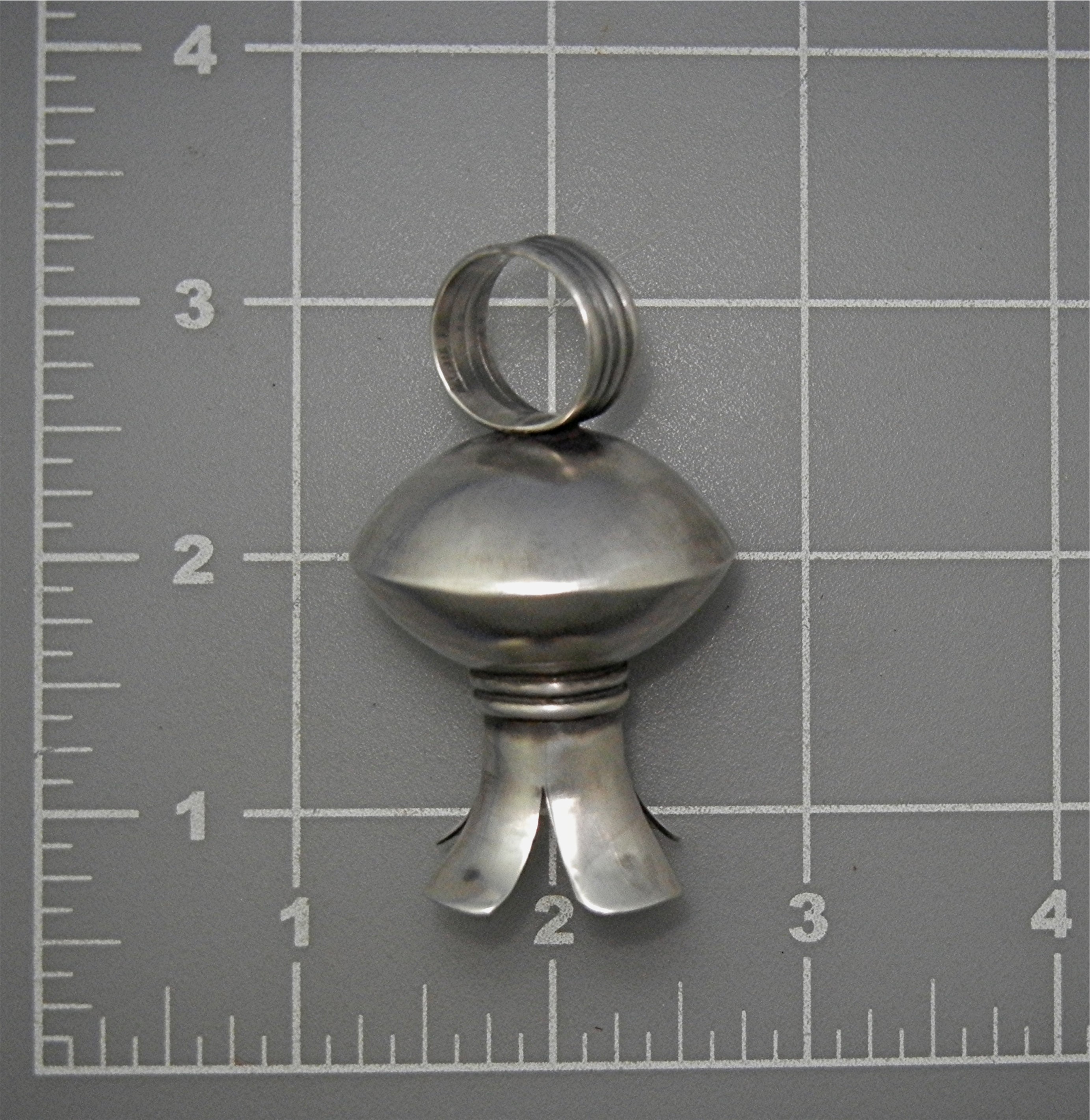 Navajo Squash Blossom Sterling Silver Pendant D Clark