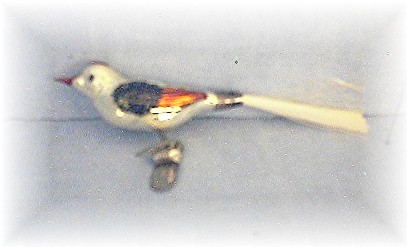Christmas Bird Glass Silver/Red/Black Hand Blown