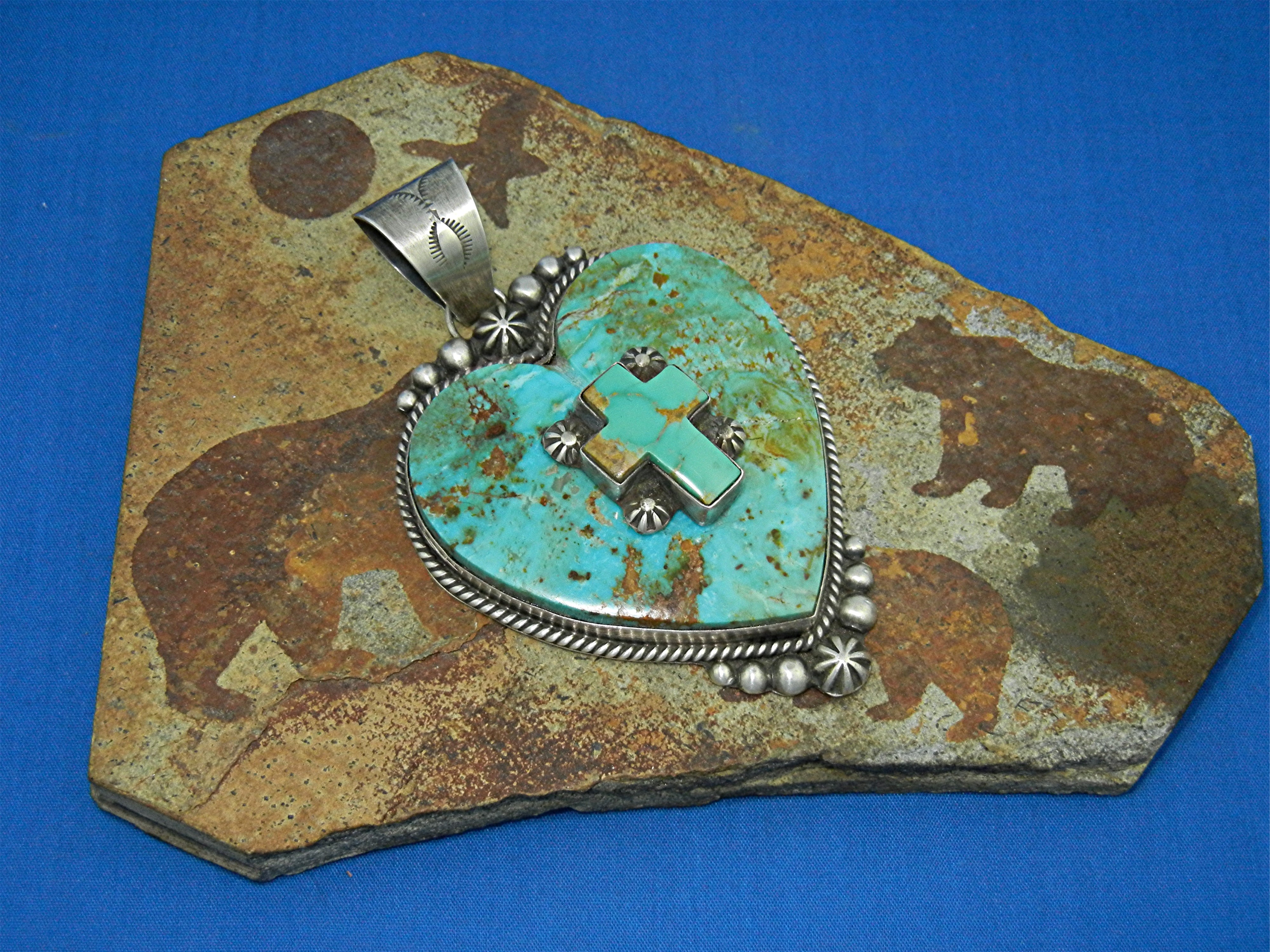 Dean Sandoval Kingman Turquoise Sterling Silver Heart