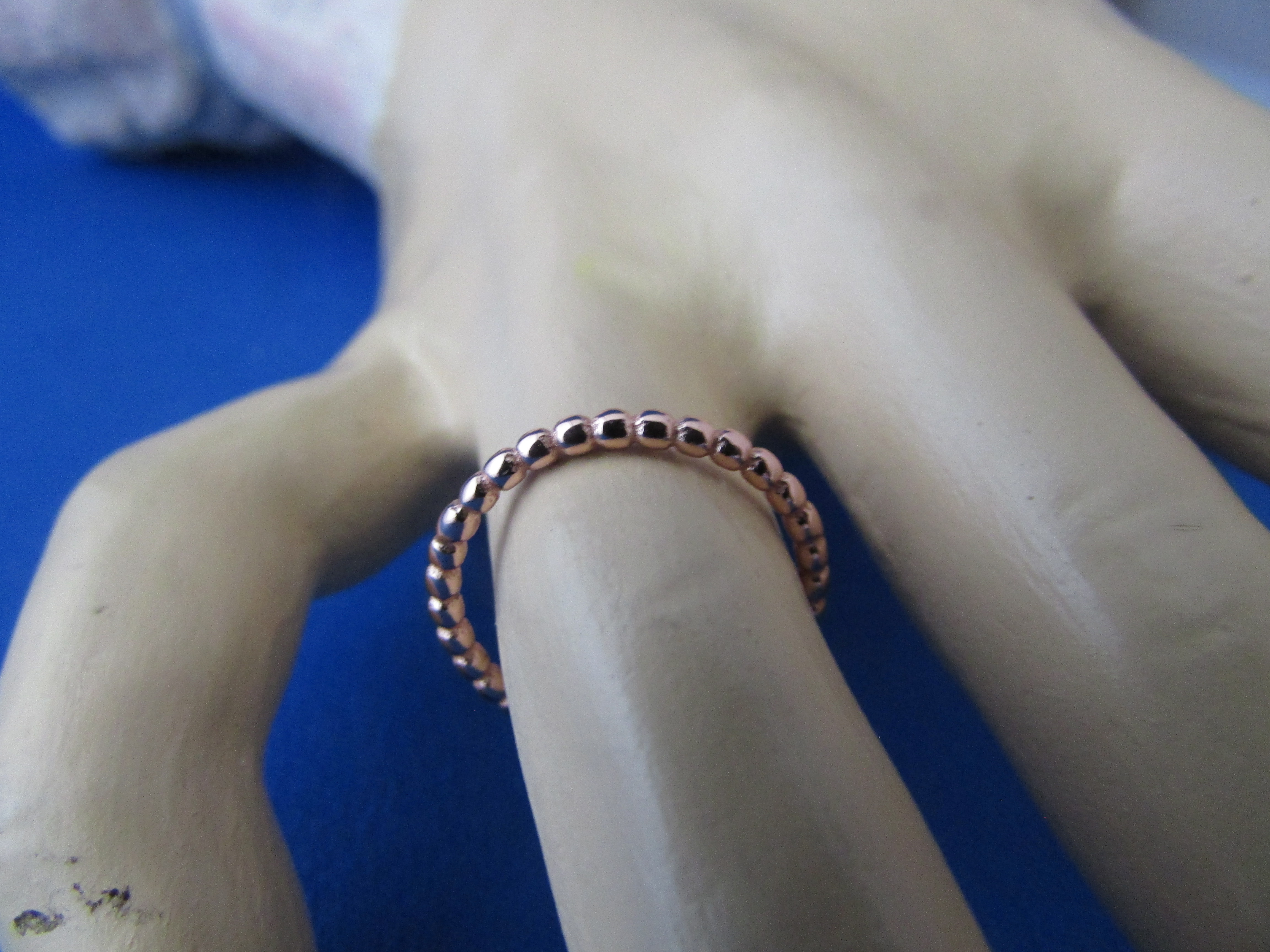 Bead Ring EGP Rose Gold Over Silver