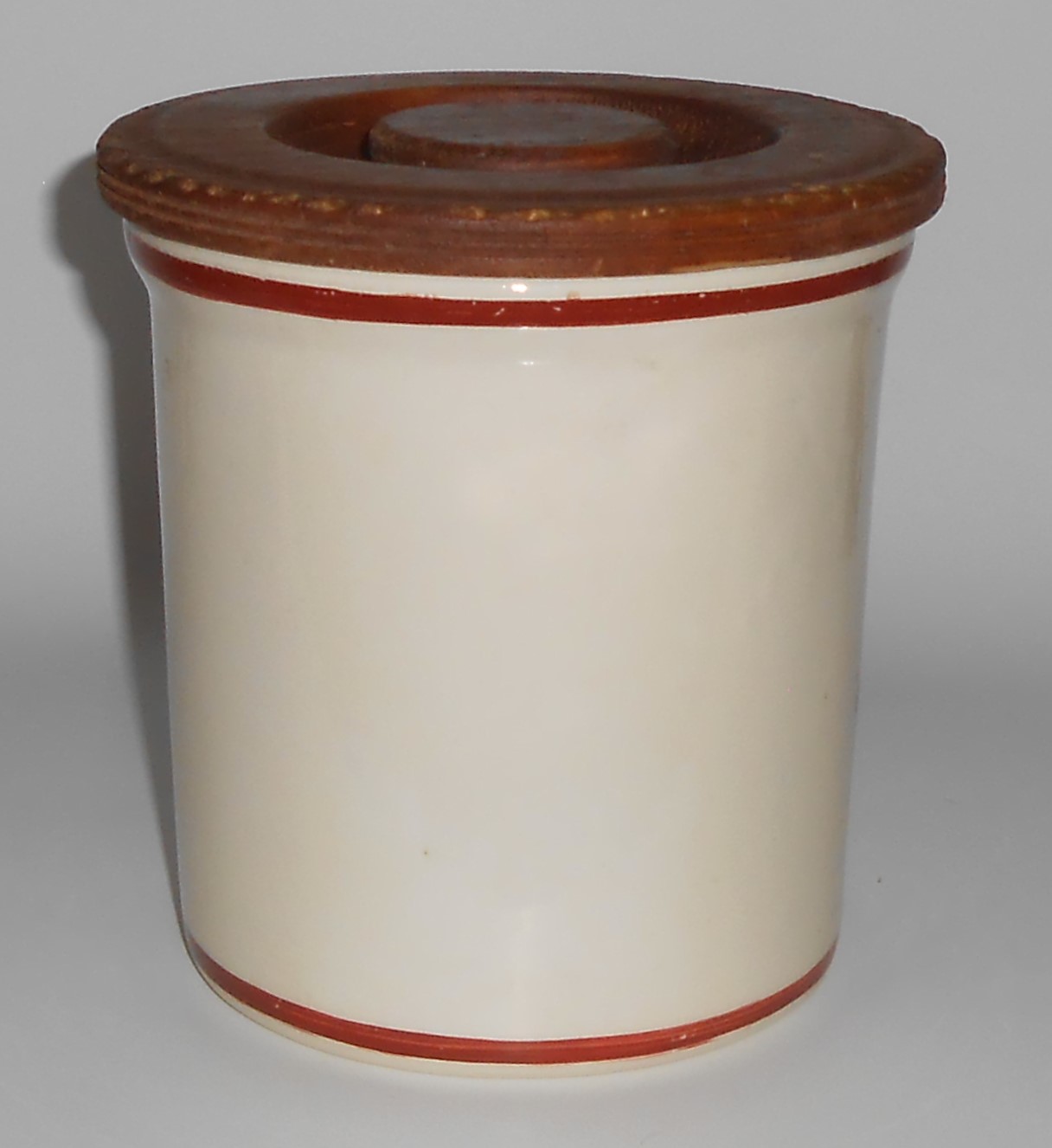 Bauer Pottery Strawberry Decorated Motto Jar W/Lid MINT