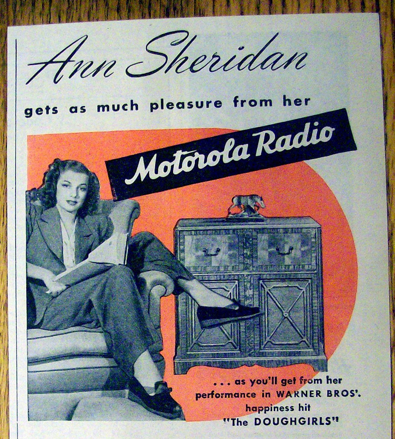 1944 Motorola Radio with Ann Sheridan