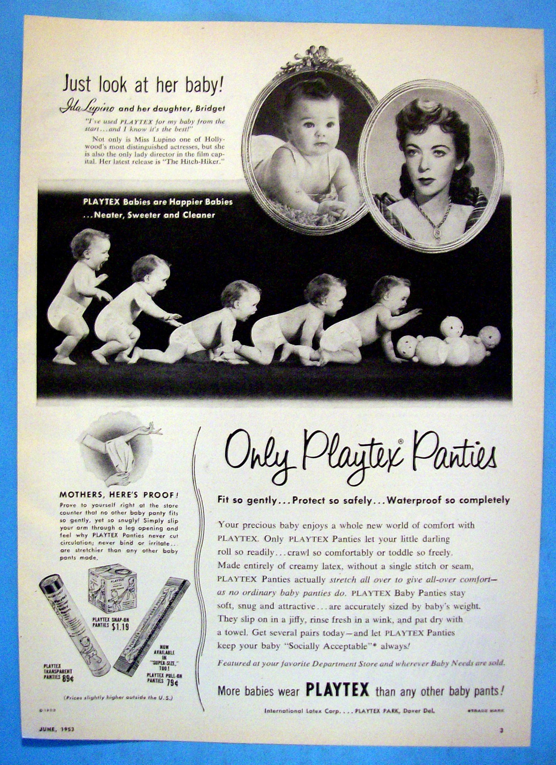 Vintage Ad: 1953 Playtex Panties With Ida Lupino
