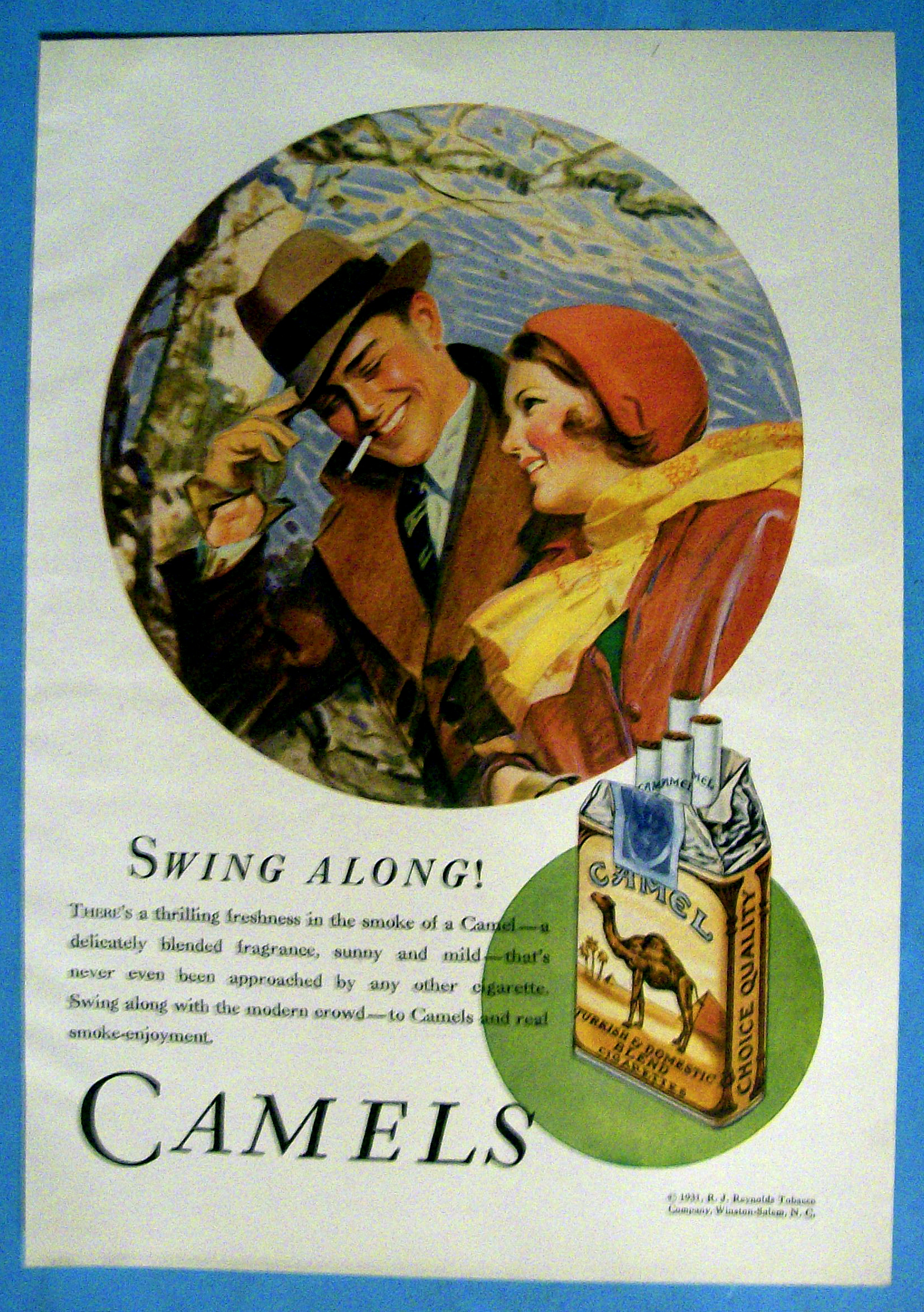 1931 Camel Cigarettes with a Man & Woman Walking