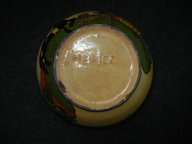 Pottery Mexican Tlaquepaque Hand Decorated cereal bowl