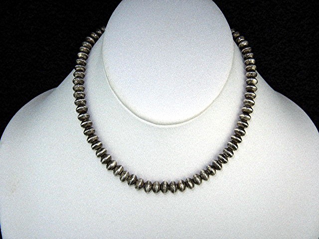 Native American Sterling Silver Beads Necklace