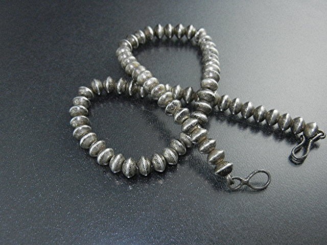 Native American Sterling Silver Beads Necklace