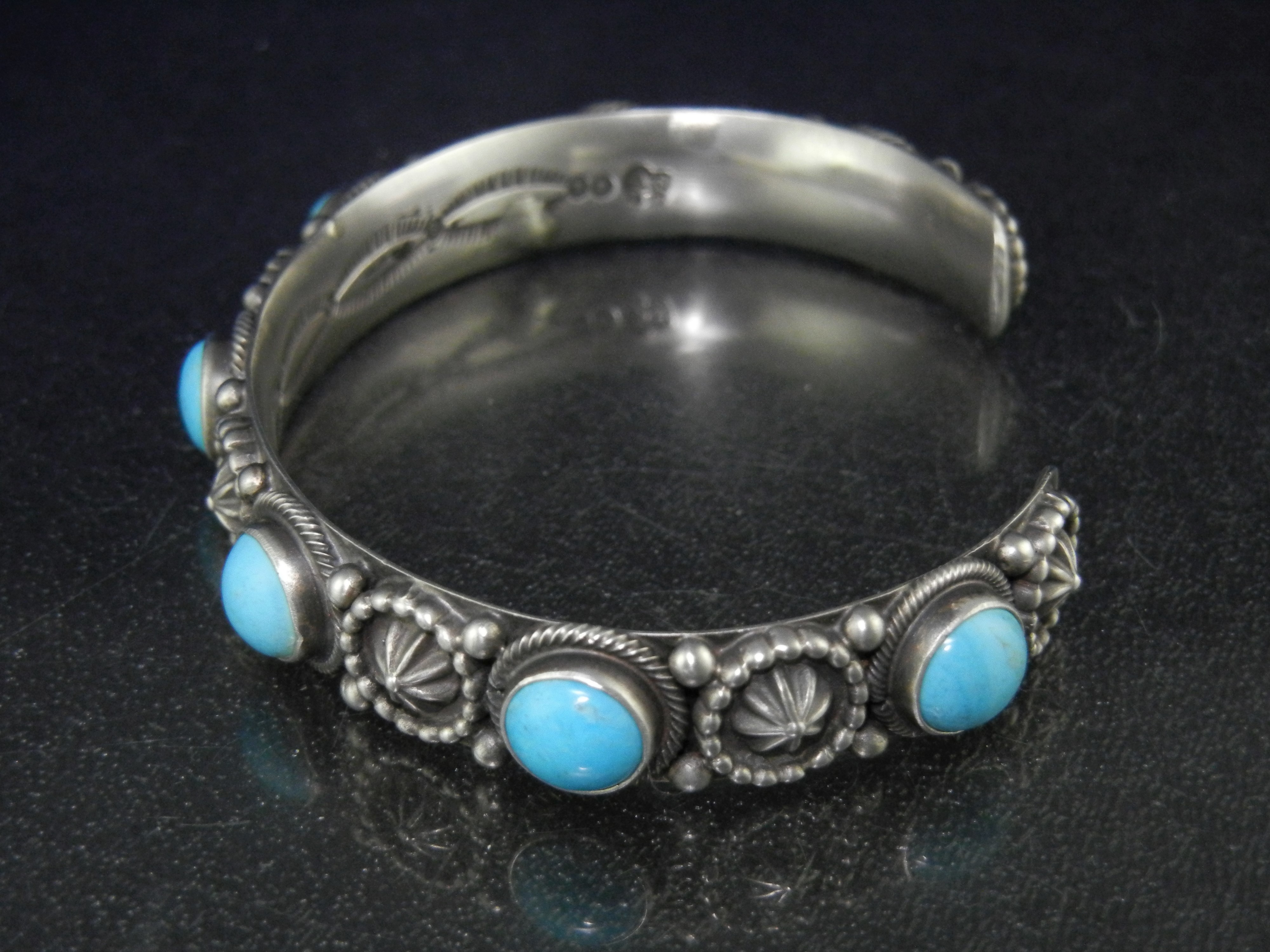 Navajo Sterling Silver Sleeping Beauty Turquoise R.B