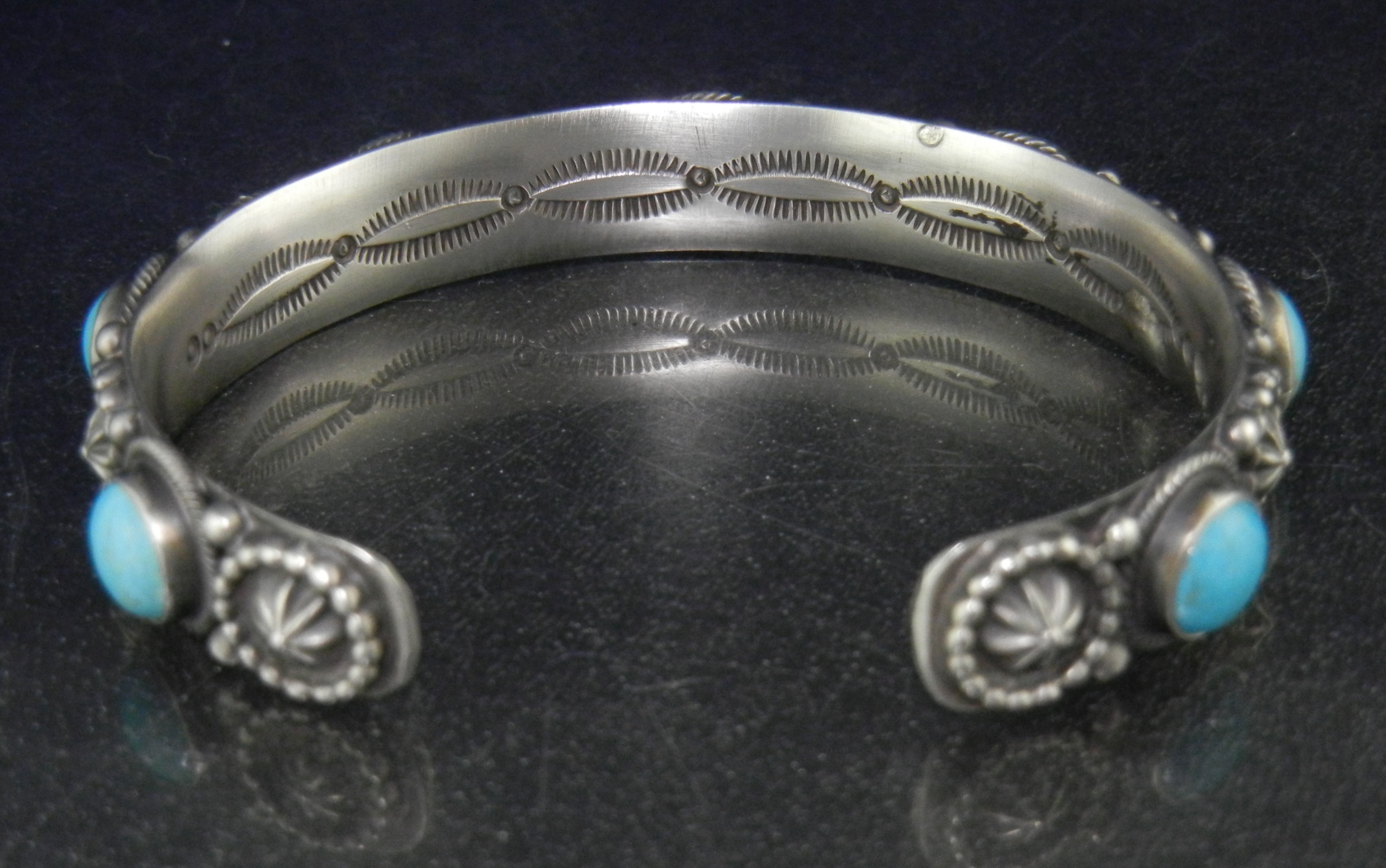 Navajo Sterling Silver Sleeping Beauty Turquoise R.B