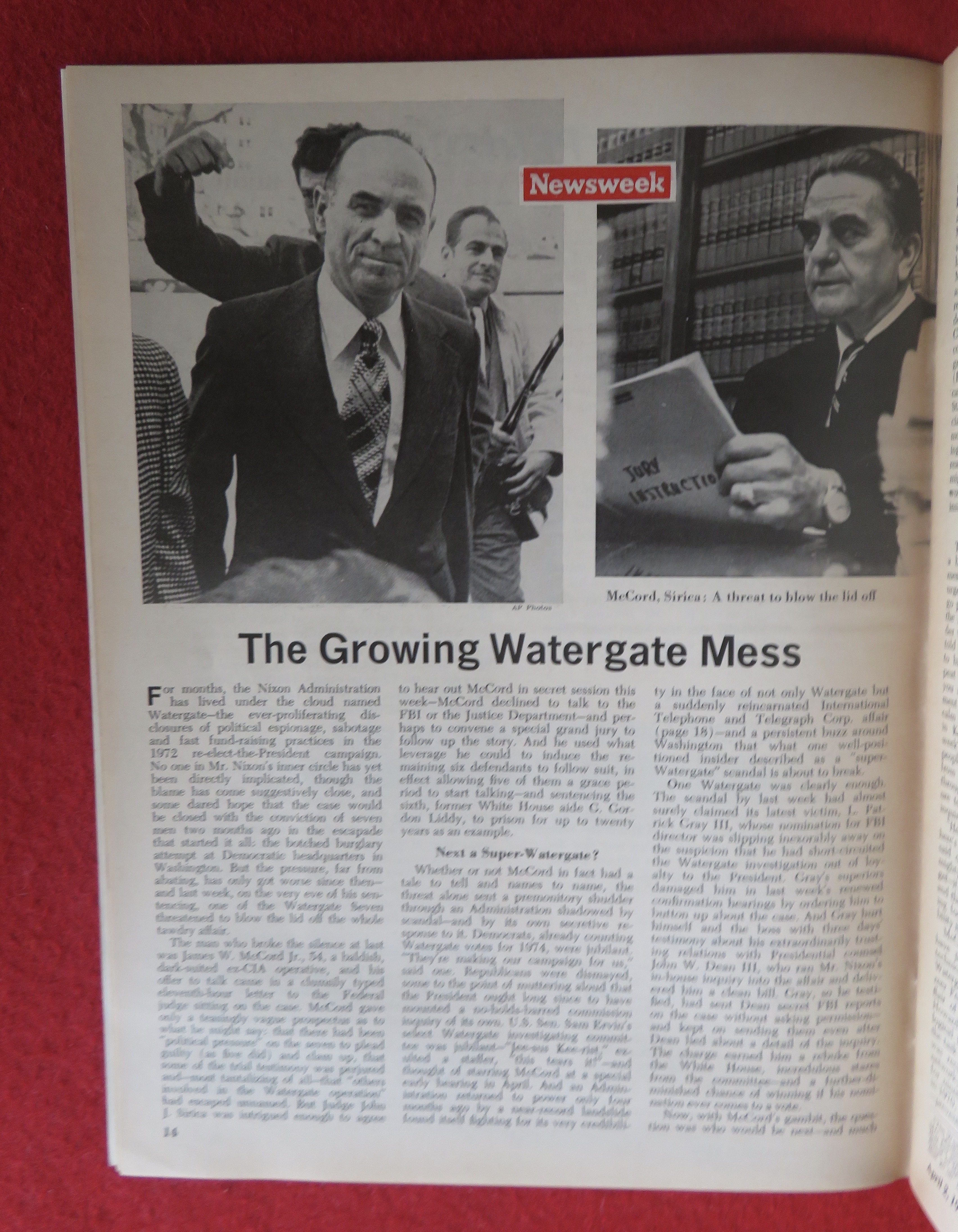 Newsweek Magazine April 2, 1973 The Watergate Mess