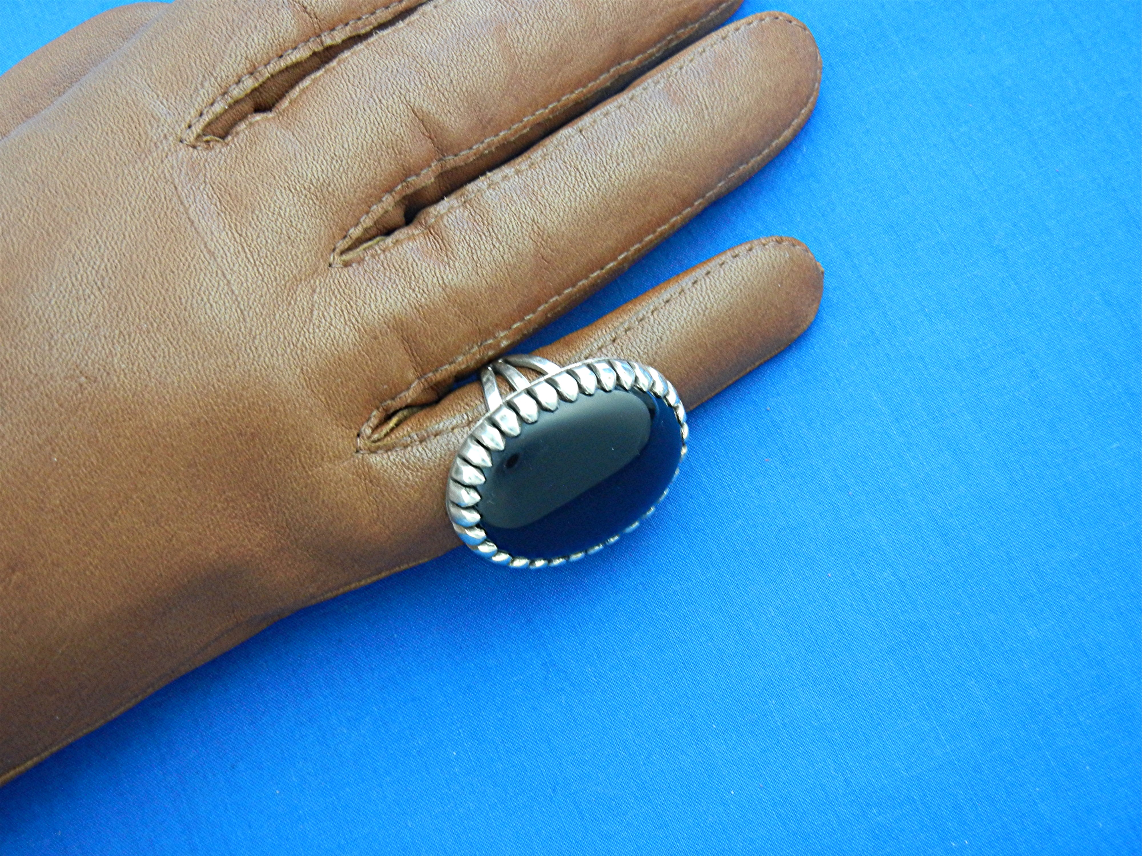 Navajo Sterling Silver Black Onyx Ring A.J. Platero