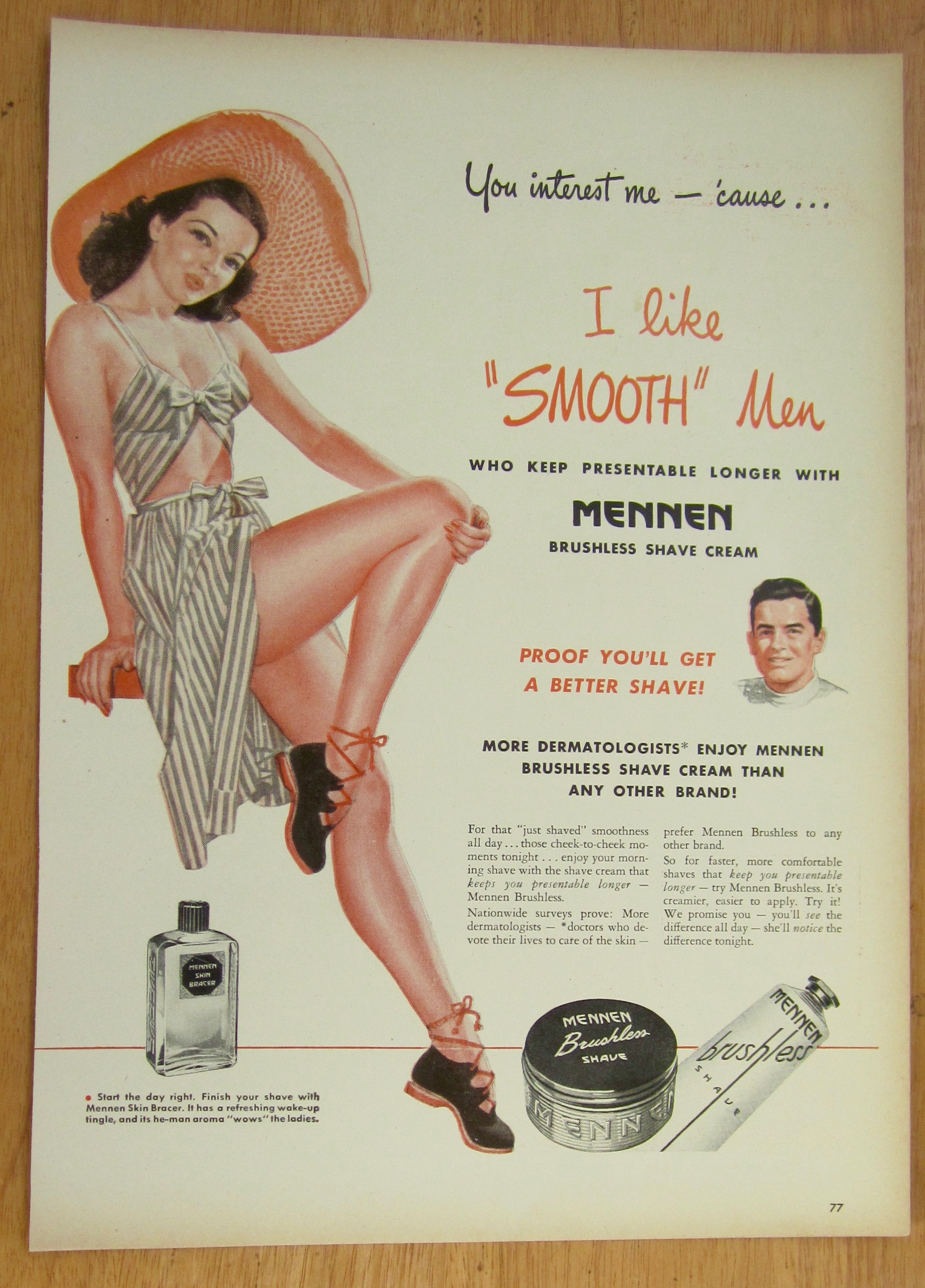 1946 Mennen Brushless Shave with Lovely Woman