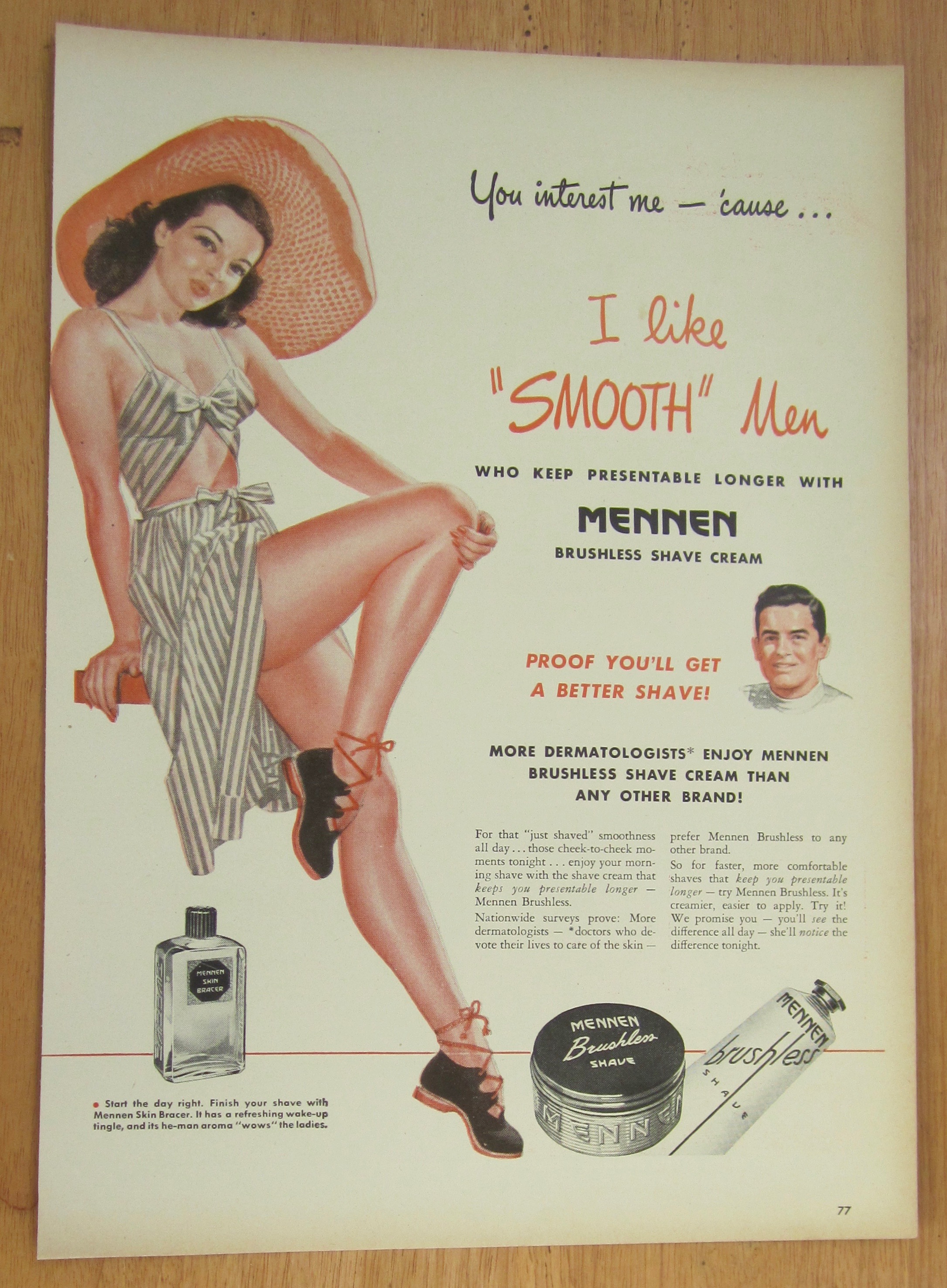 1946 Mennen Brushless Shave with Lovely Woman