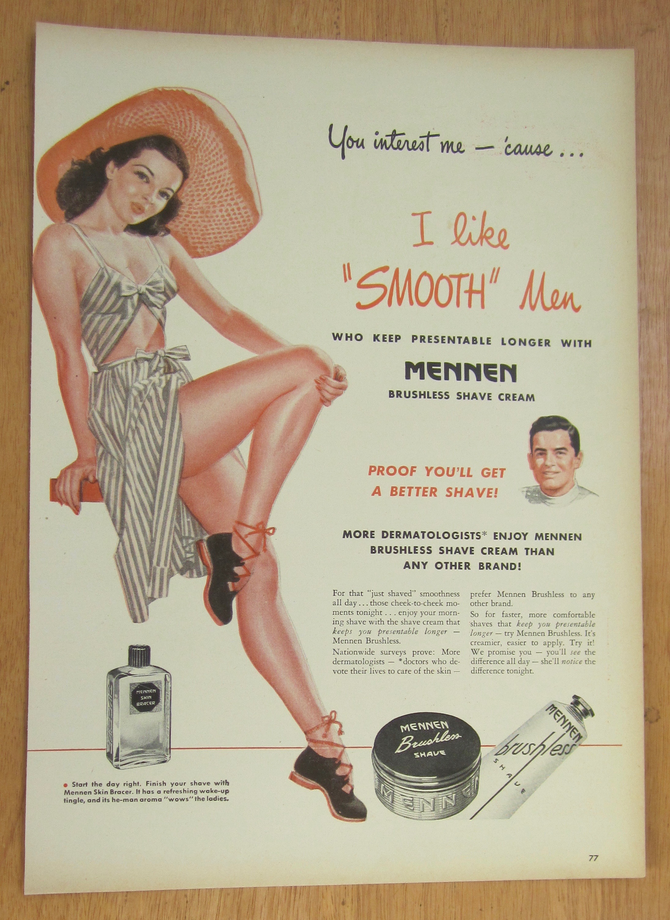 1946 Mennen Brushless Shave with Lovely Woman
