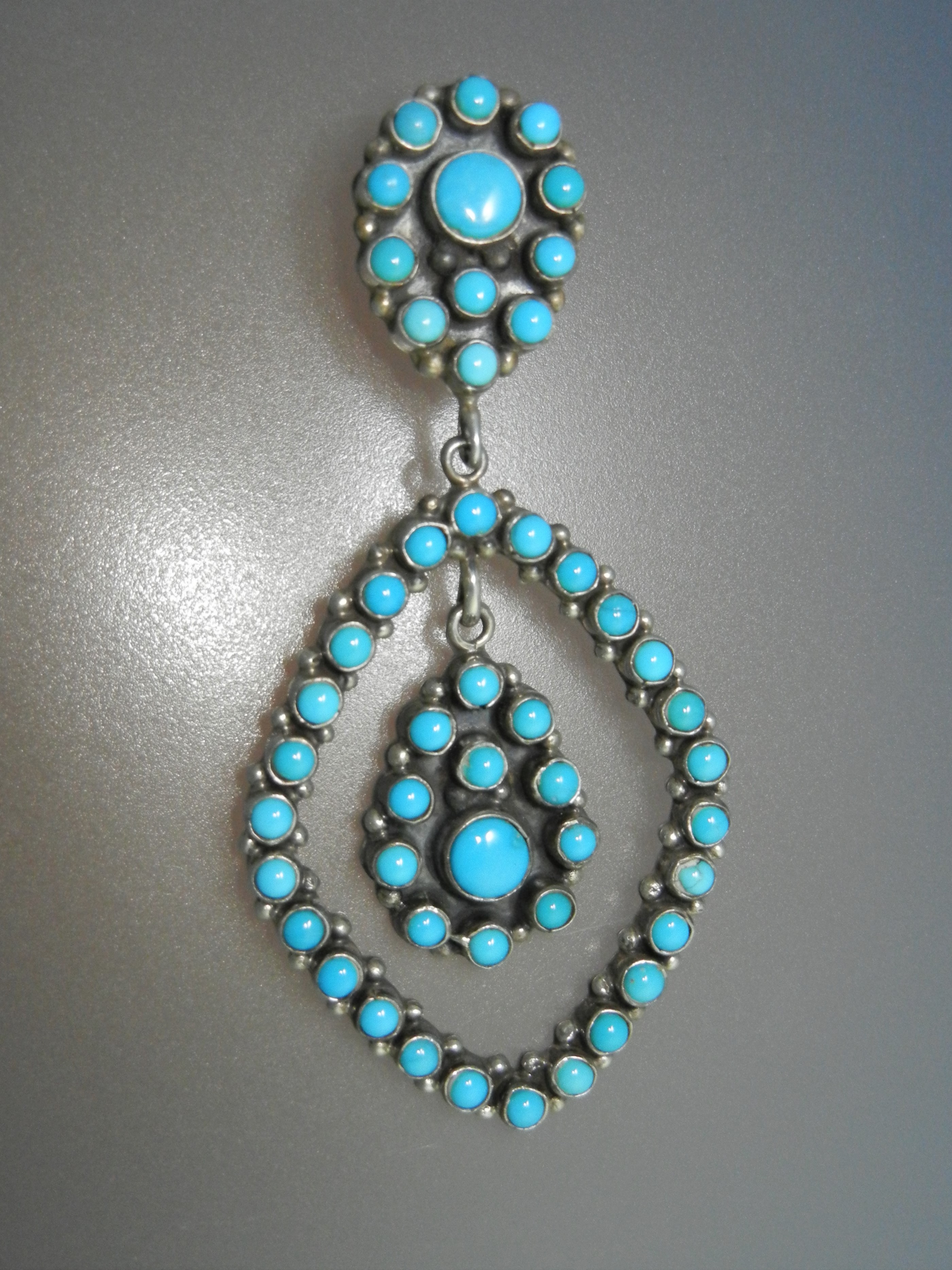 Sleeping Beauty Turquoise Sterling Silver Clip Earrings