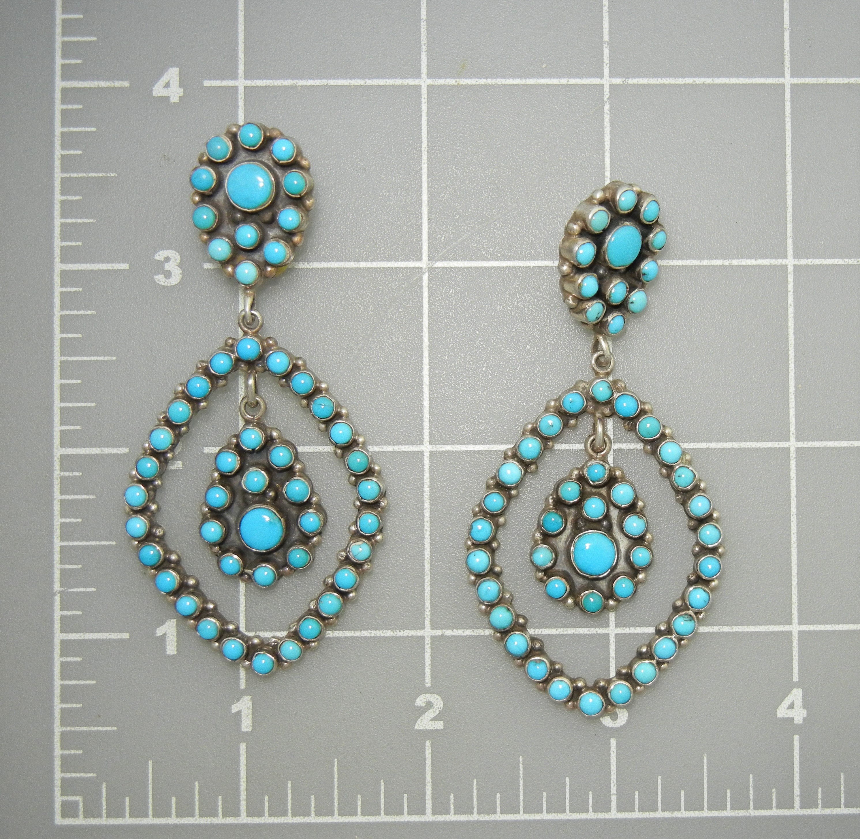 Sleeping Beauty Turquoise Sterling Silver Clip Earrings