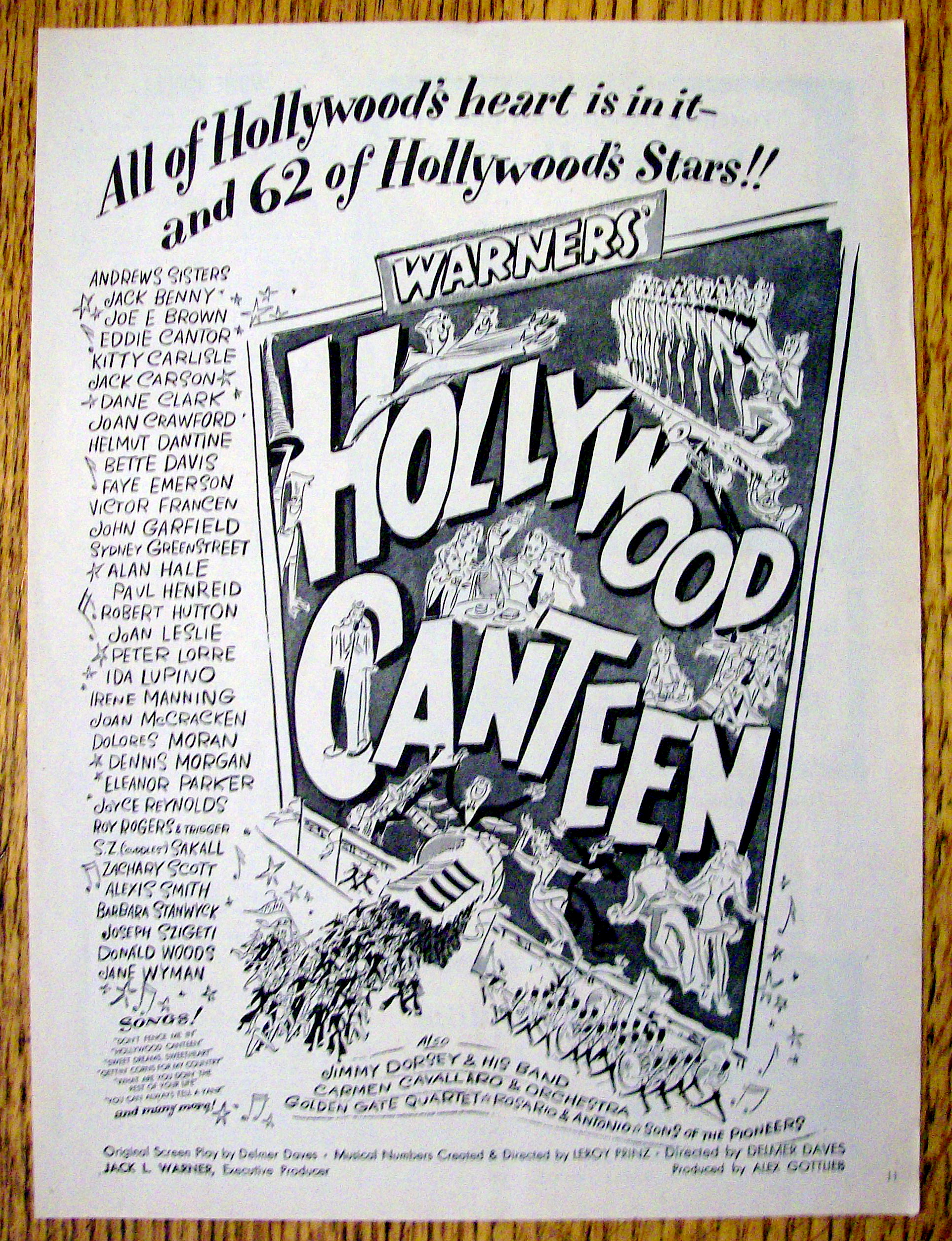 Vintage Ad: 1945 Hollywood Canteen