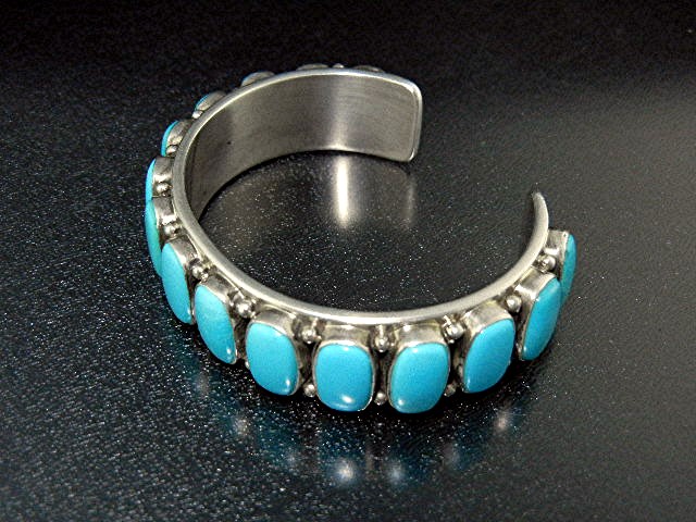 Navajo Sterling Silver Sleeping Beauty Turquoise Bracel