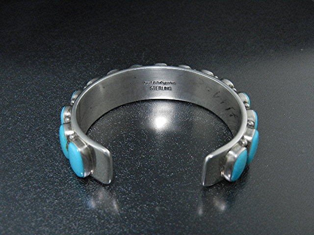 Navajo Sterling Silver Sleeping Beauty Turquoise Bracel