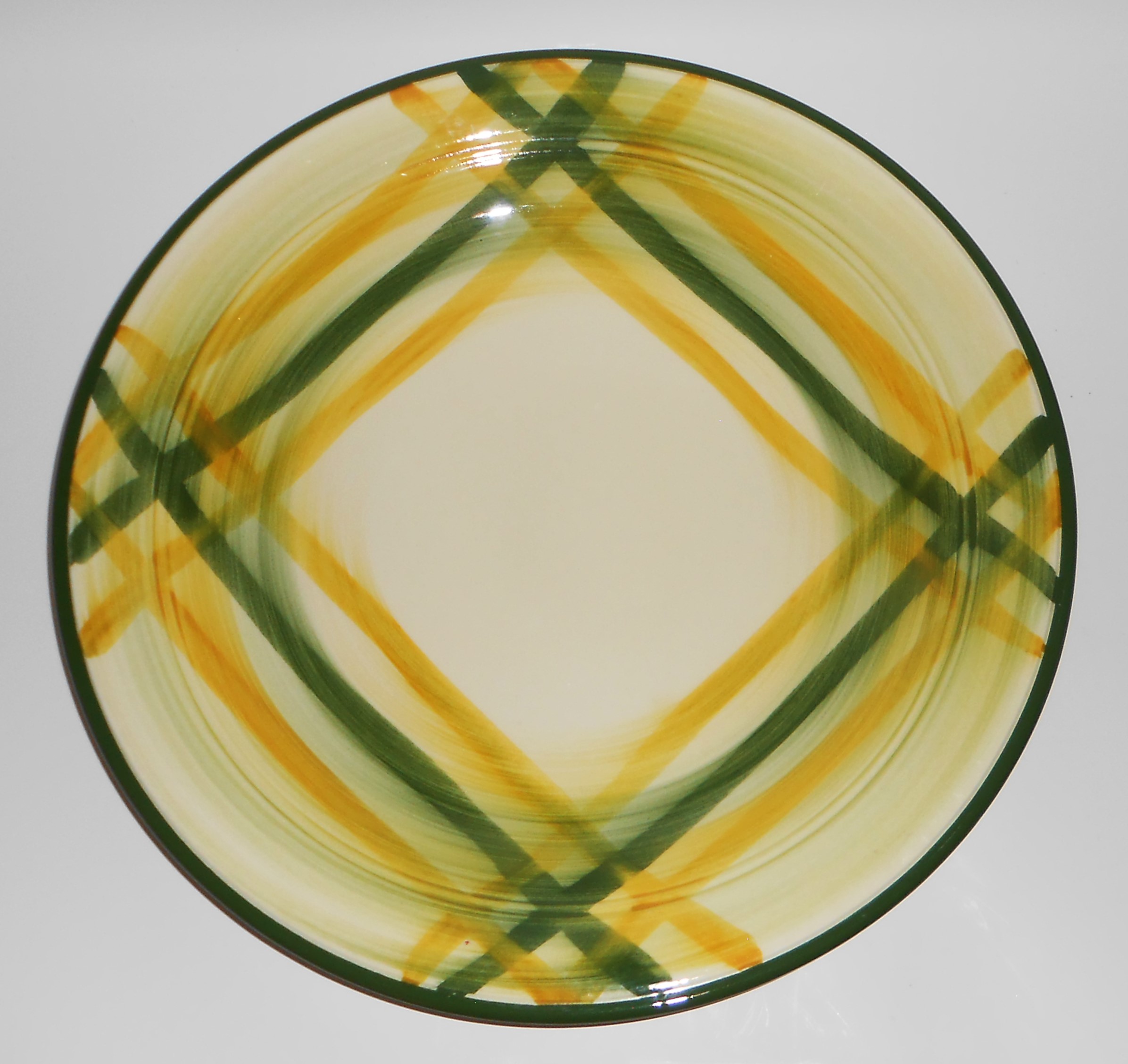 VINTAGE Vernon Kilns Pottery Gingham Chop Plate