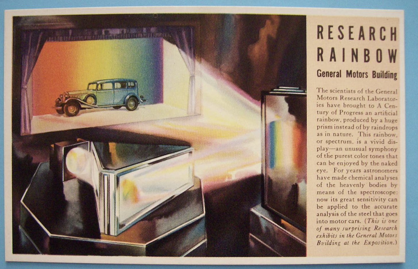 Research Rainbow-General Motors Bldg Postcard (Fair)