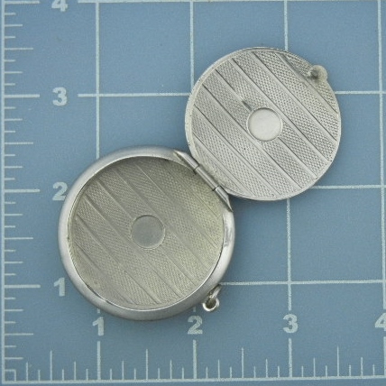 Silver Chrome Pill Box Locket USA