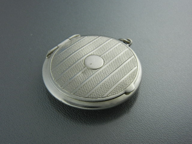 Silver Chrome Pill Box Locket USA