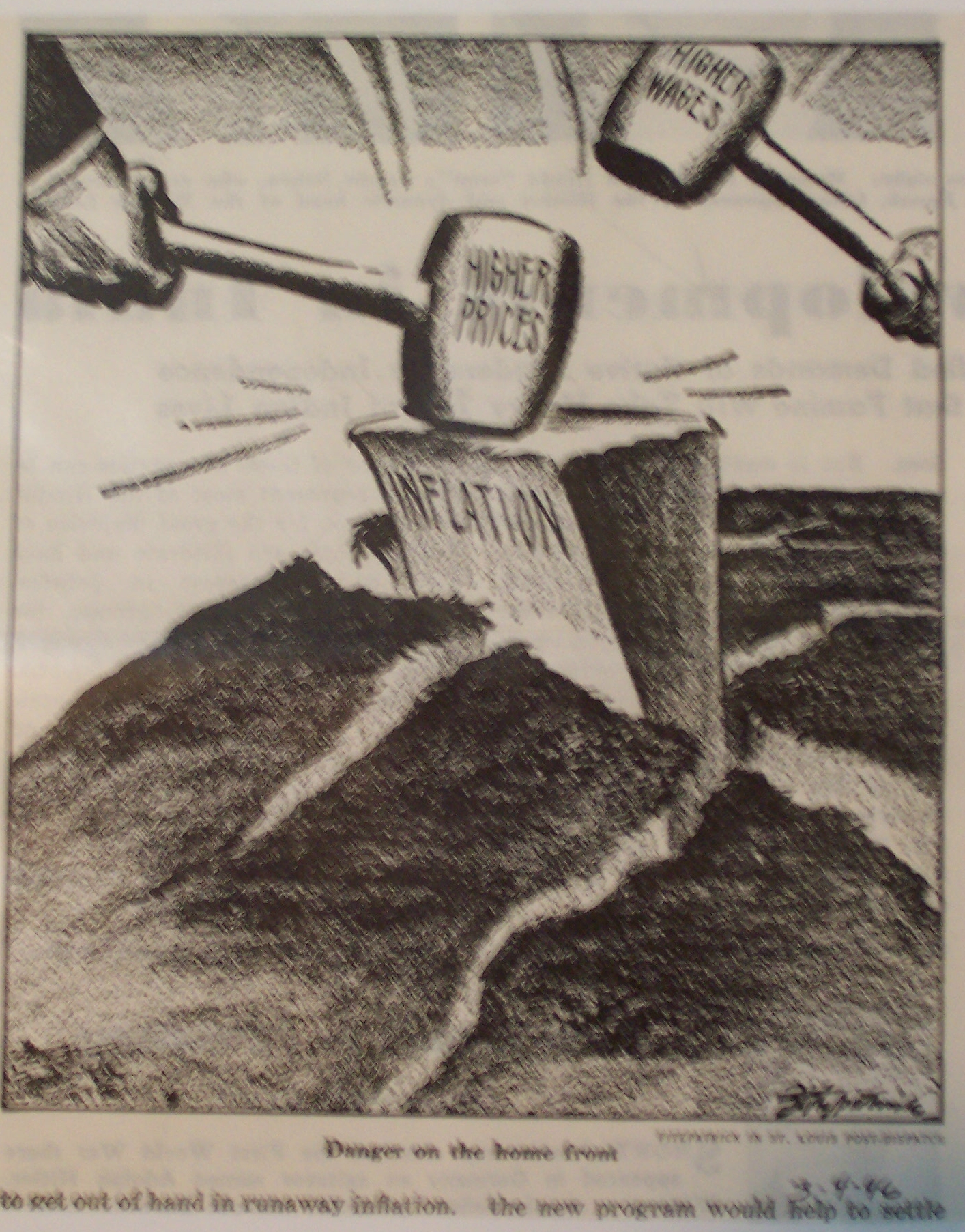 Political Cartoon - March 4, 1946 Inflation