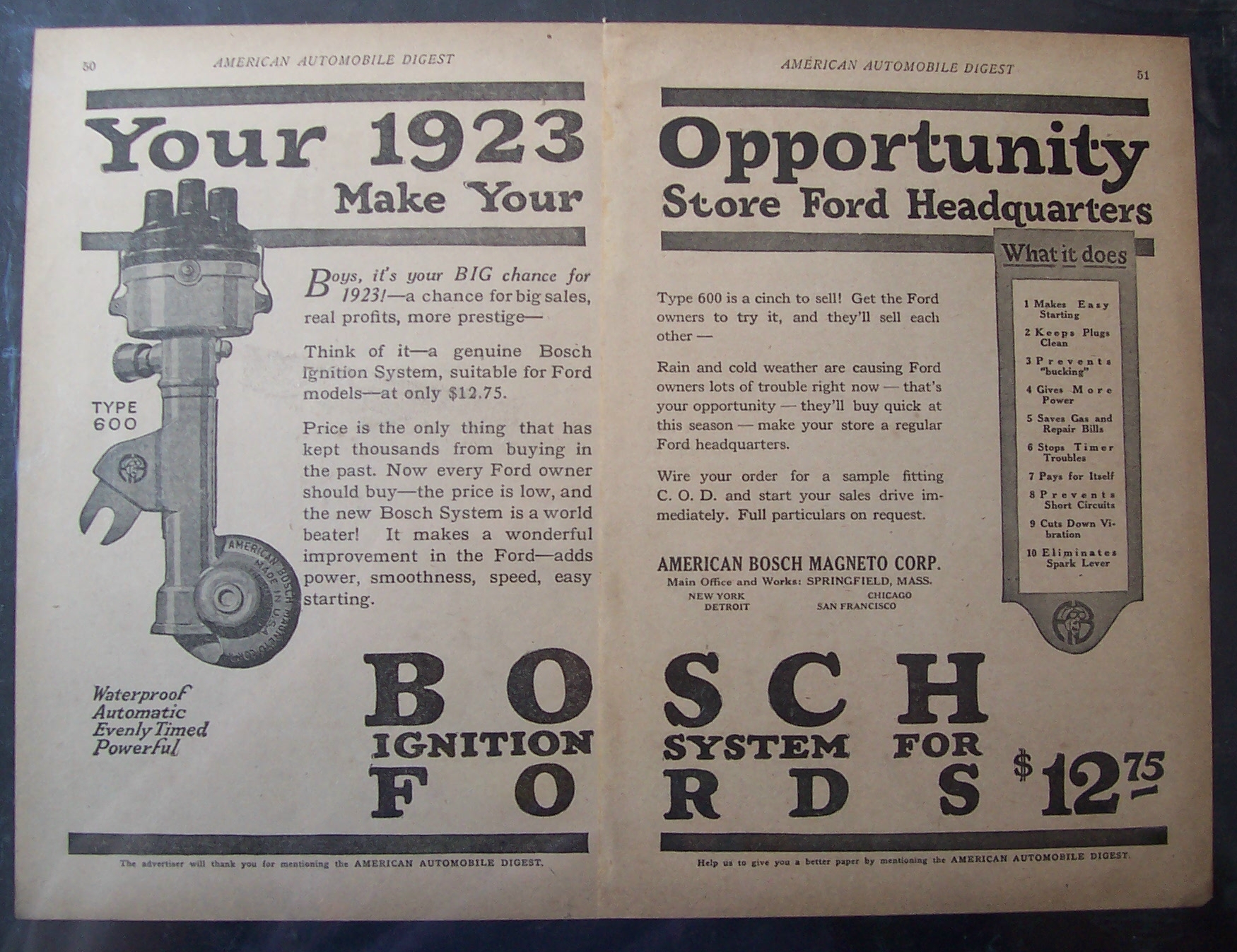 1923 Bosch Ignition System For Fords