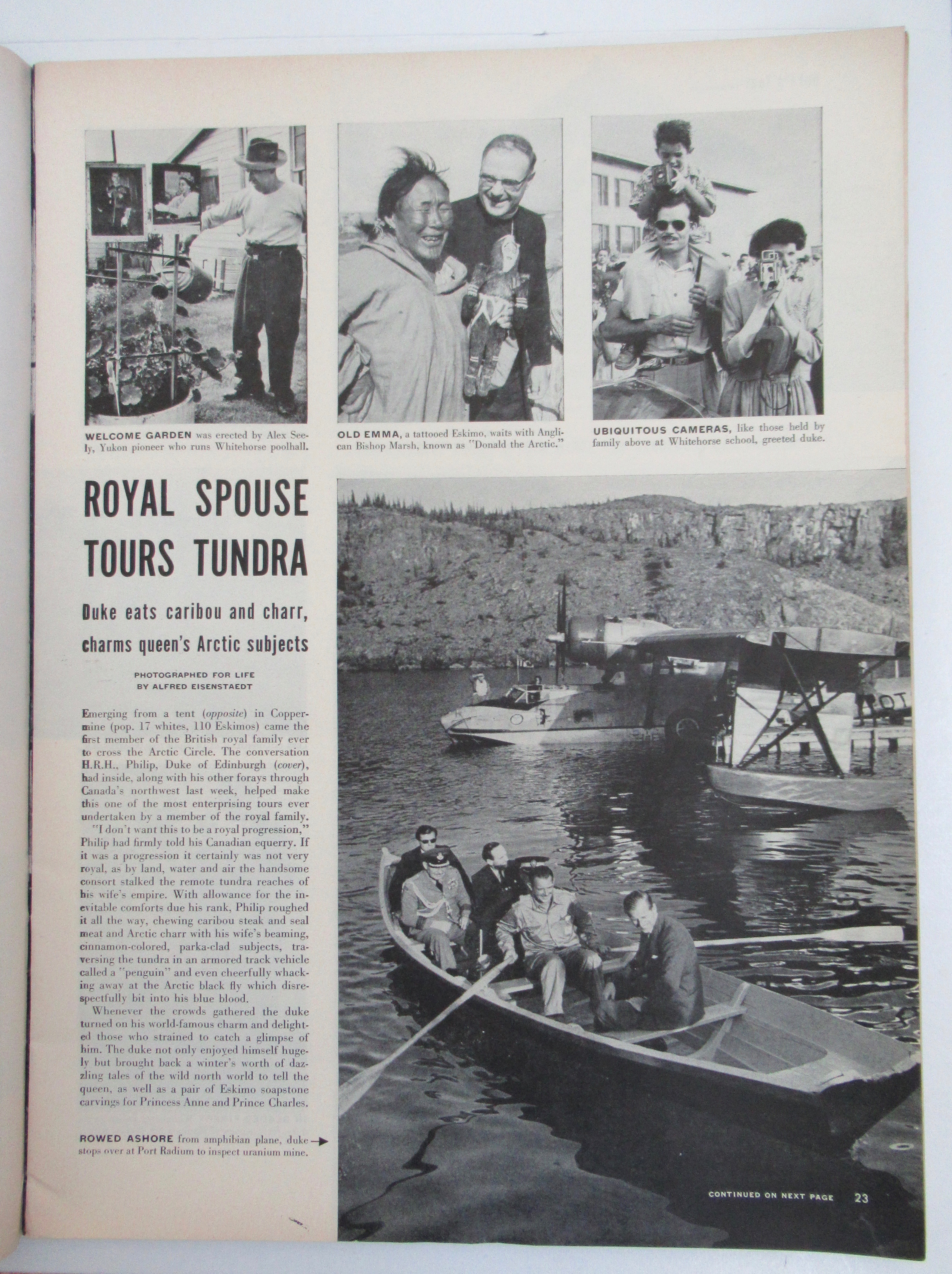 Life Magazine-August 23, 1954-Queen's Consort in Yukon