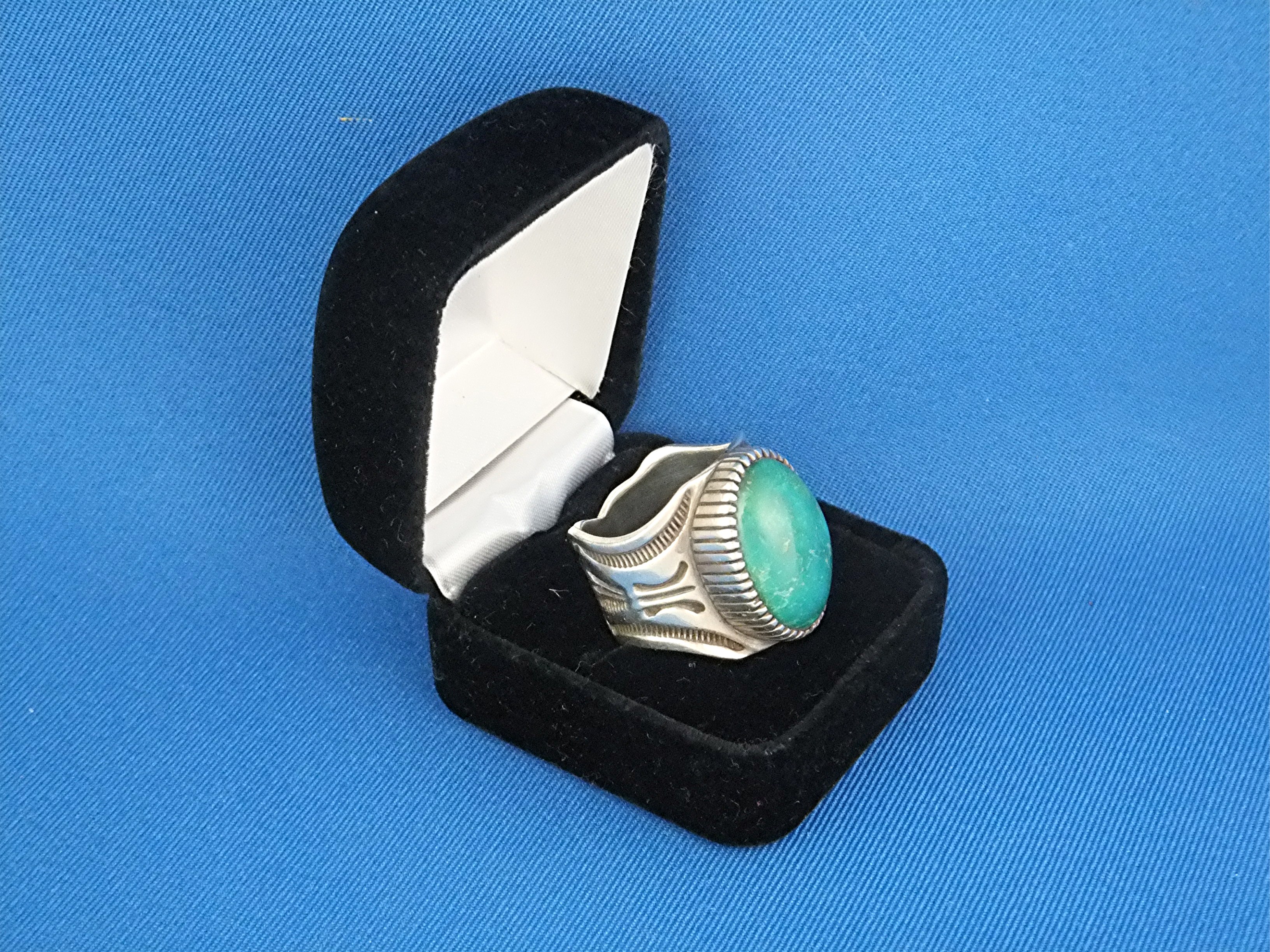 Ring Sterling Silver Turquoise JOE TENORIO