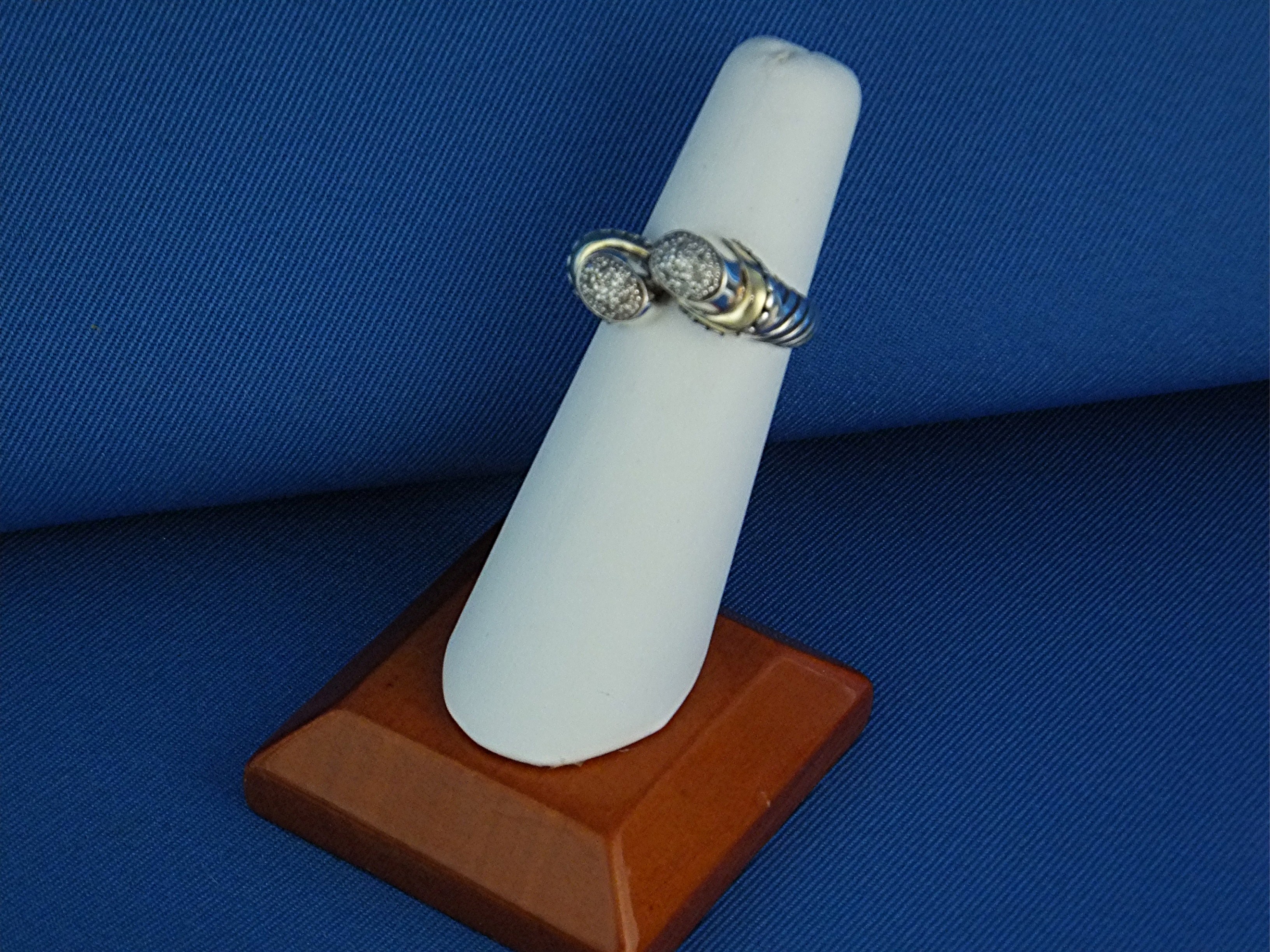 Ring  18 K Gold Sterling Silver Diamond SAMUEL B