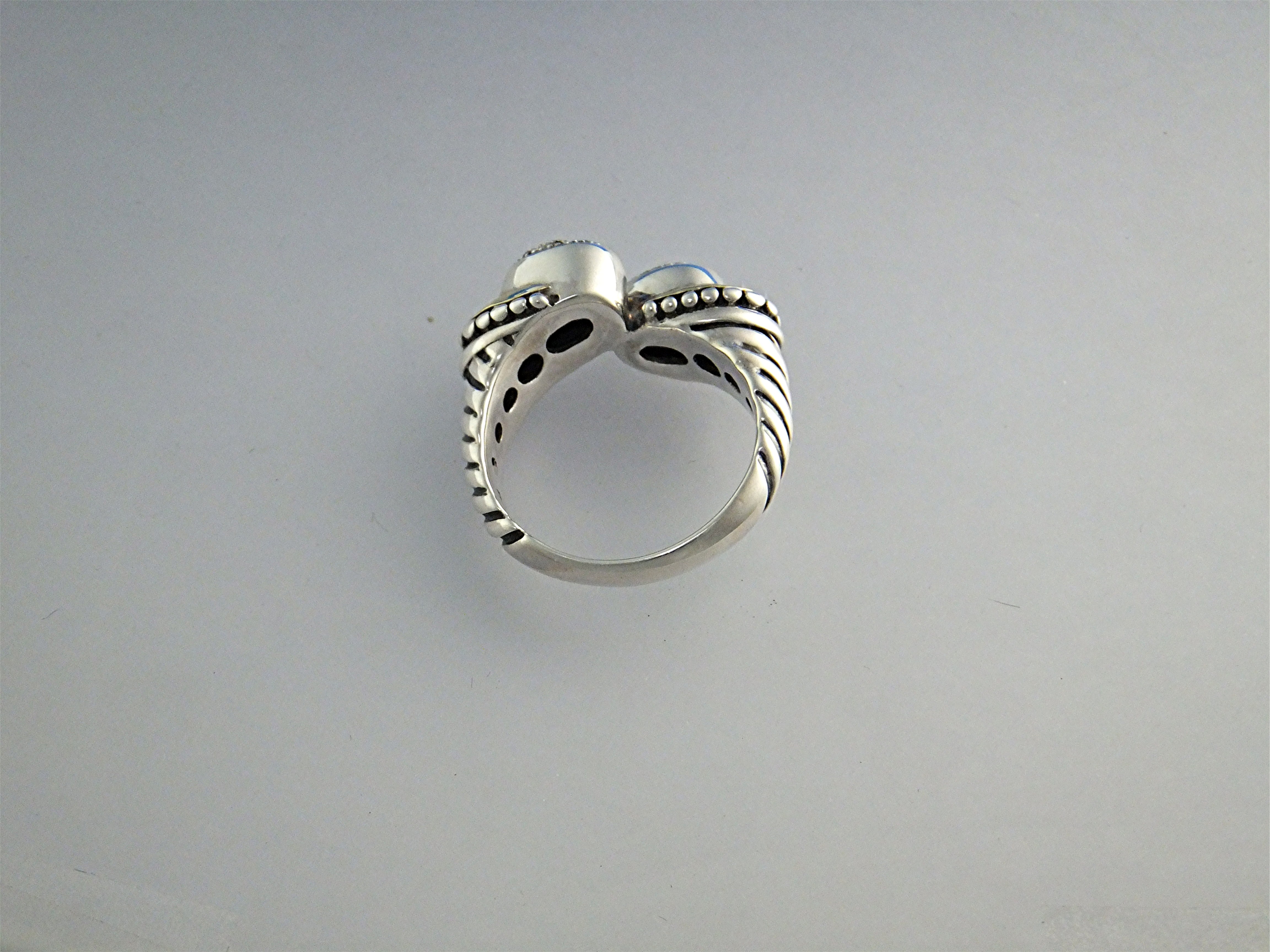 Ring  18 K Gold Sterling Silver Diamond SAMUEL B