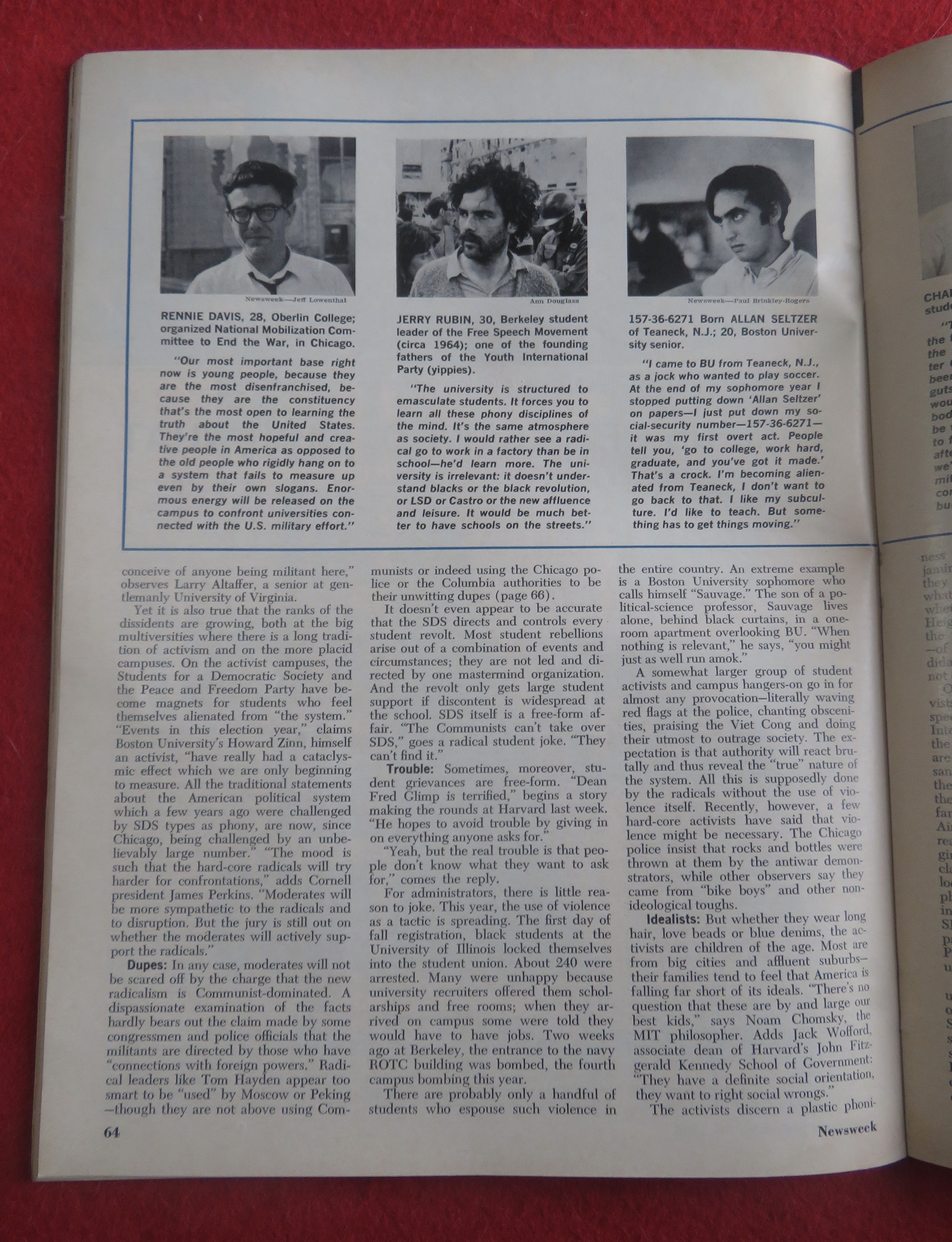 Newsweek Magazine September 30, 1968 Columbia