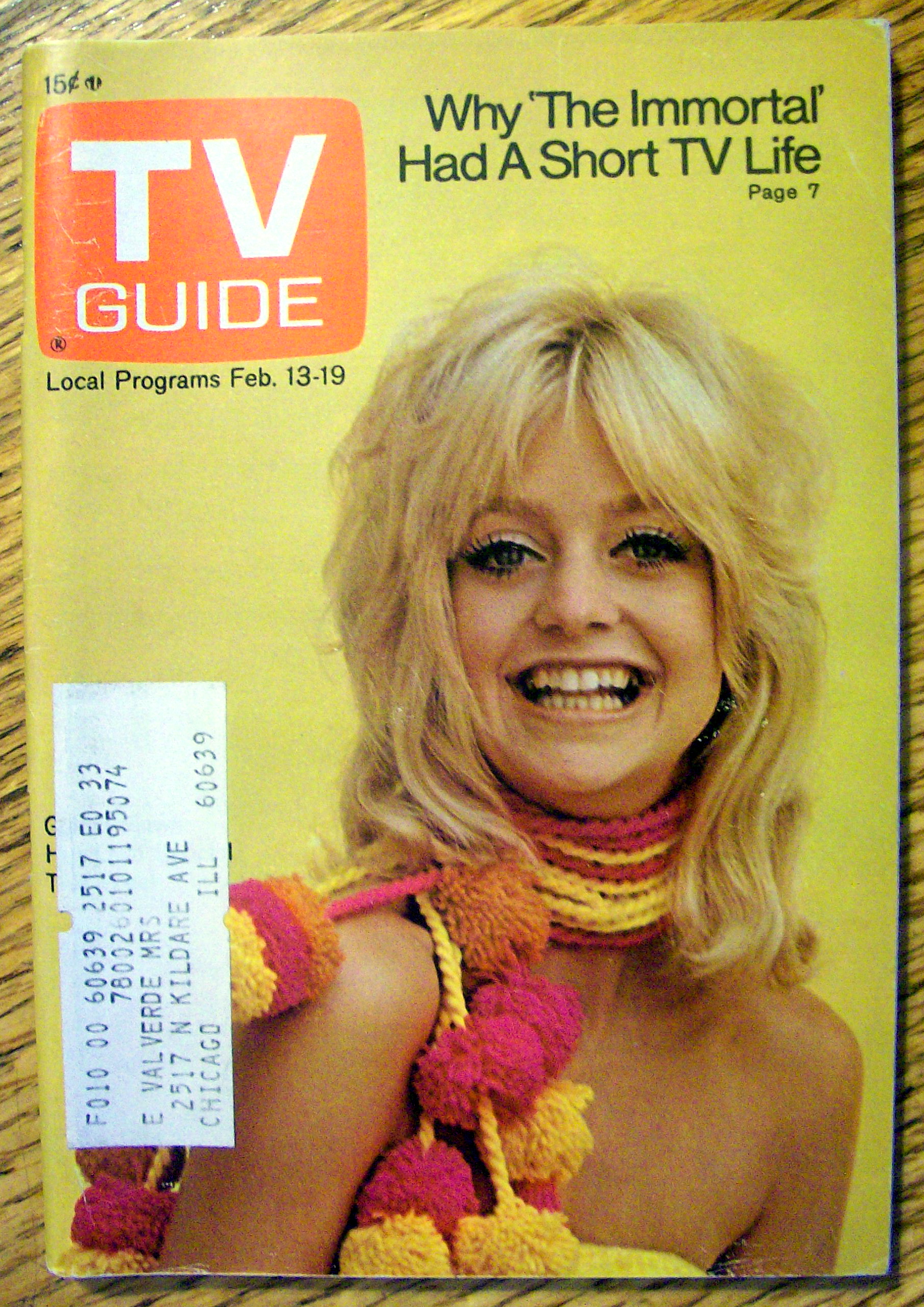 TV Guide-February 13-19, 1971-Goldie Hawn