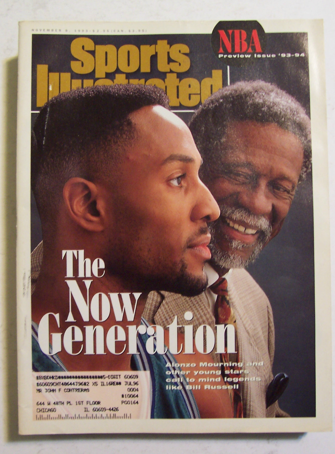Sports Illustrated Magazine-Nov 8, 1993-Alonzo Mourning