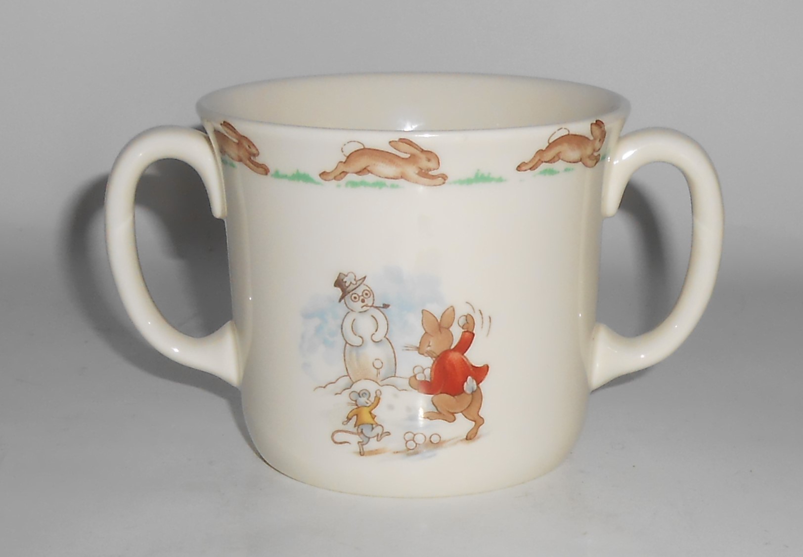 Royal Doulton China Bunnykins Snowball Fight Snowman Ch