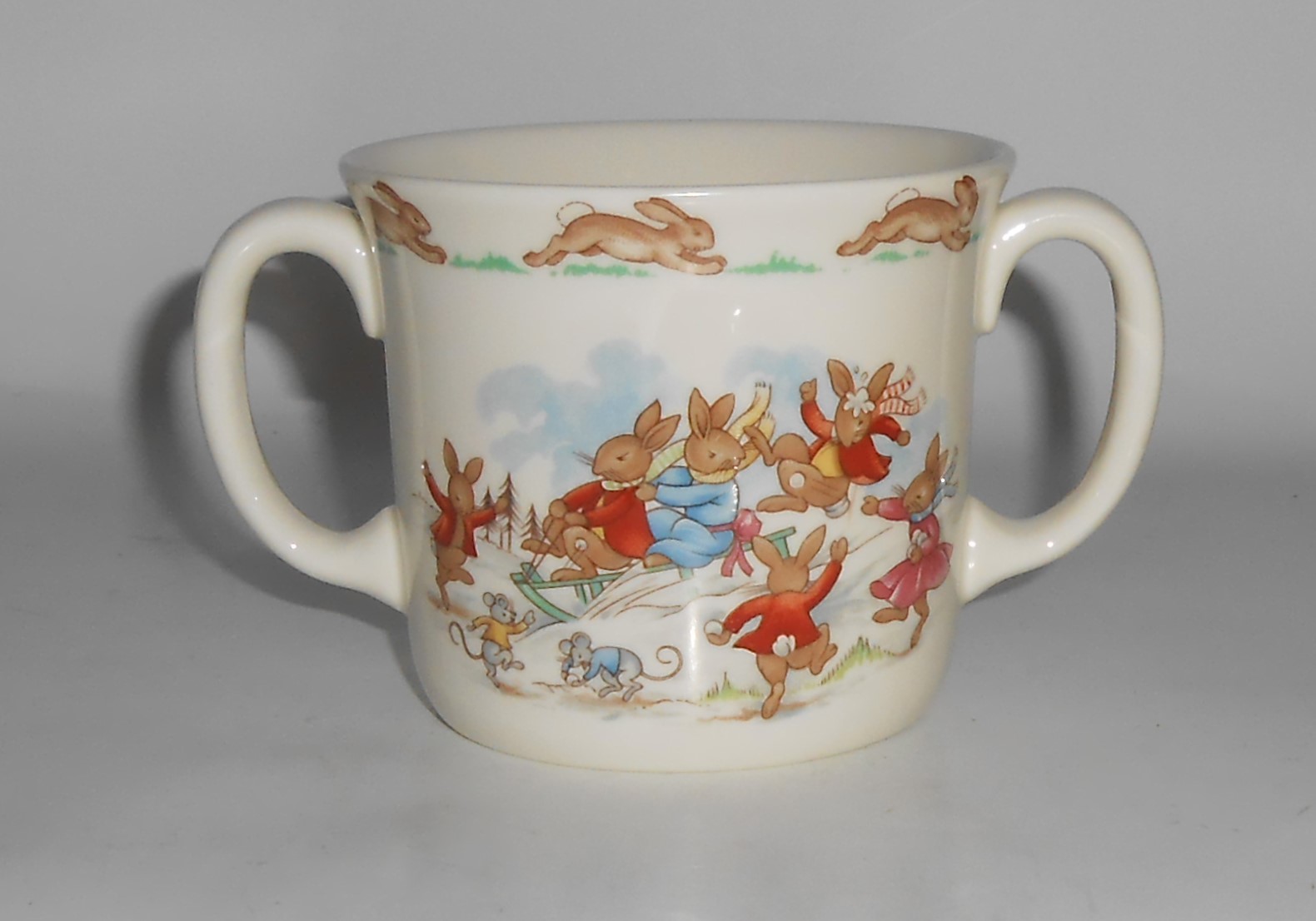 Royal Doulton China Bunnykins Snowball Fight Snowman Ch