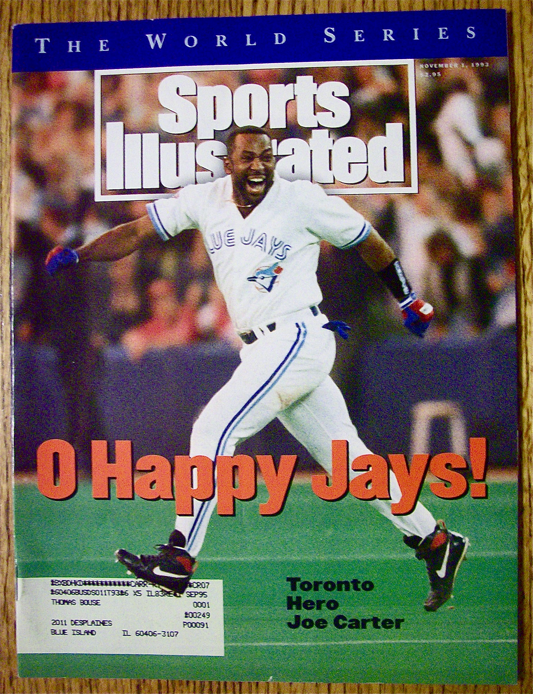 Sports Illustrated Magazine-November 1, 1993-Joe Carter