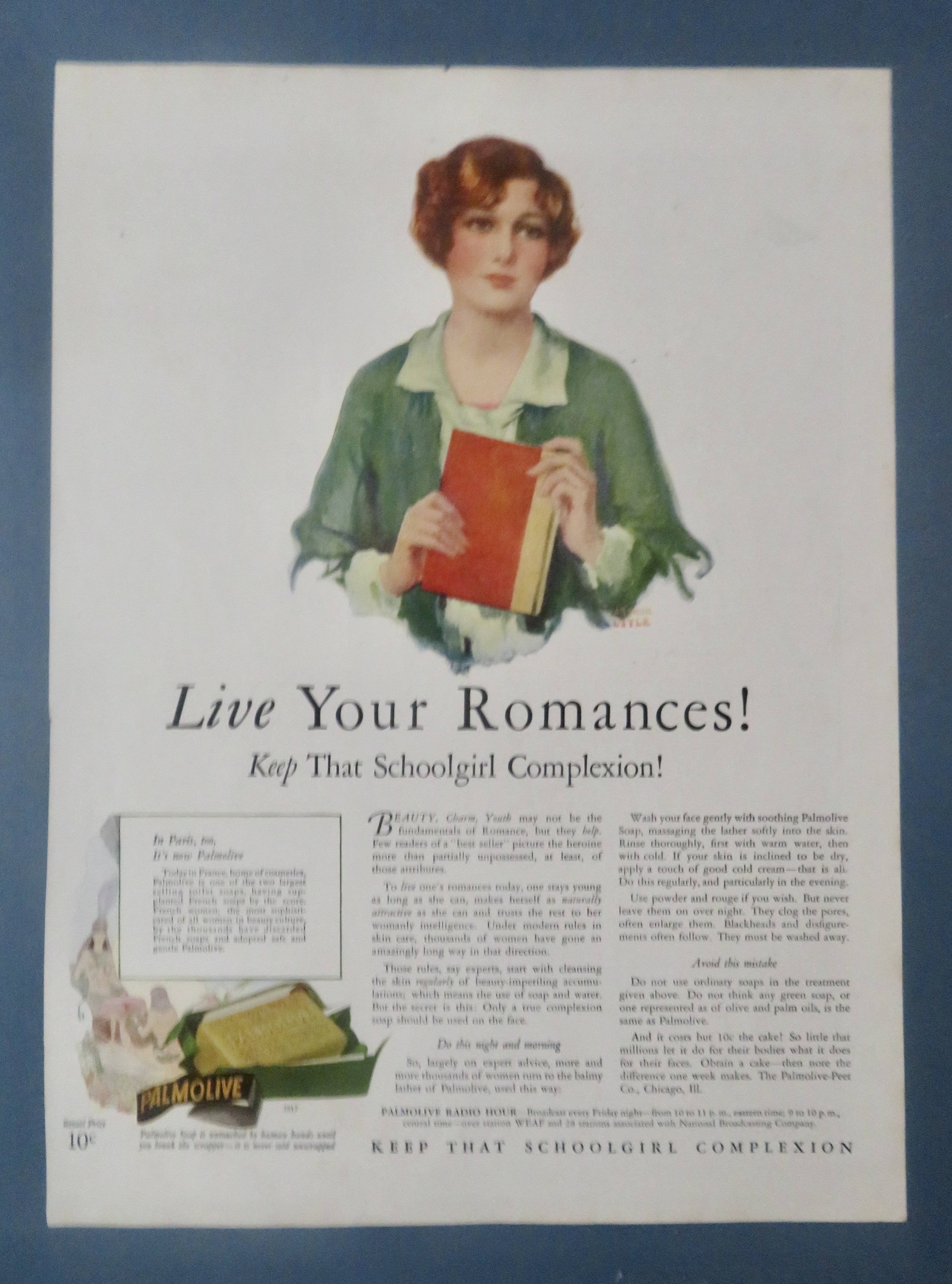 1930's Palmolive Soap With Woman Holding A Book