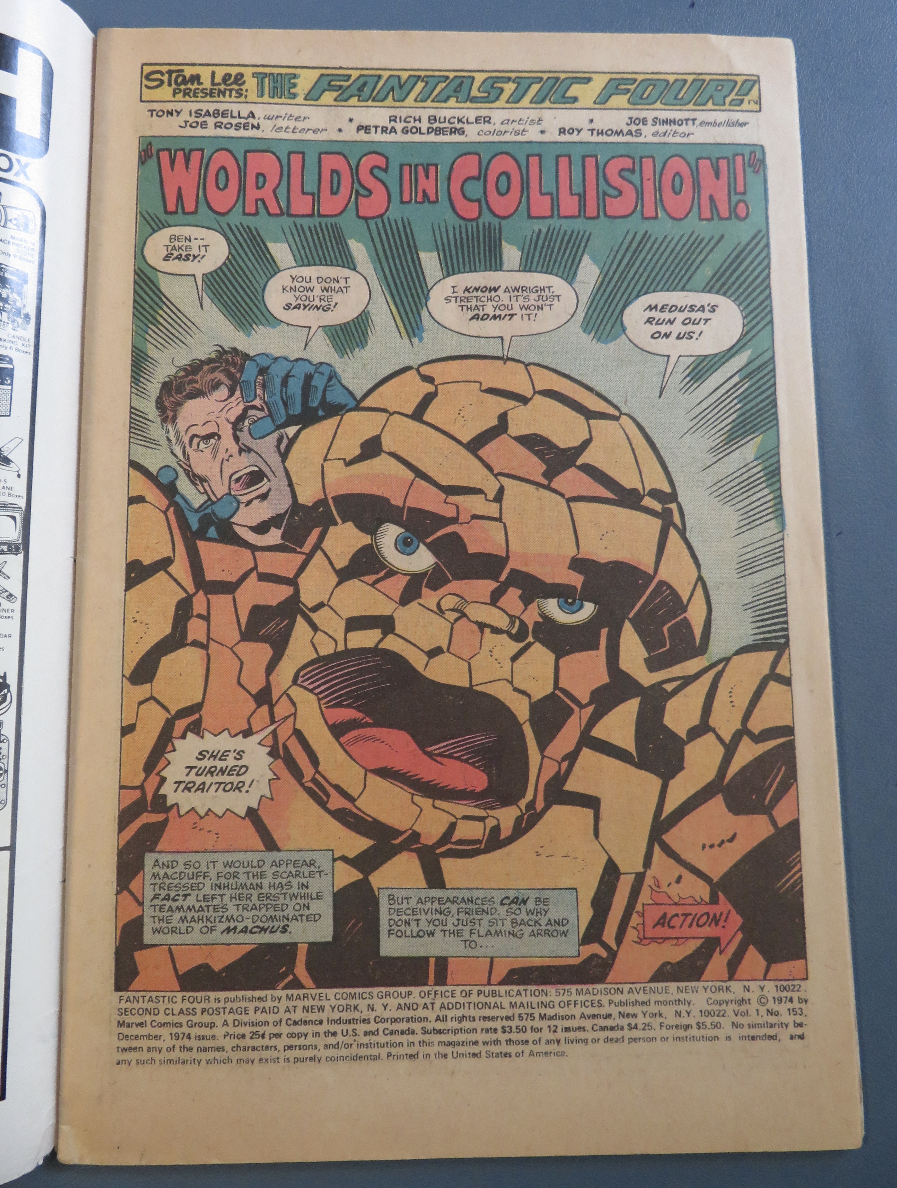 Fantastic Four Comic December 1974 Menace Of Mahkizmo