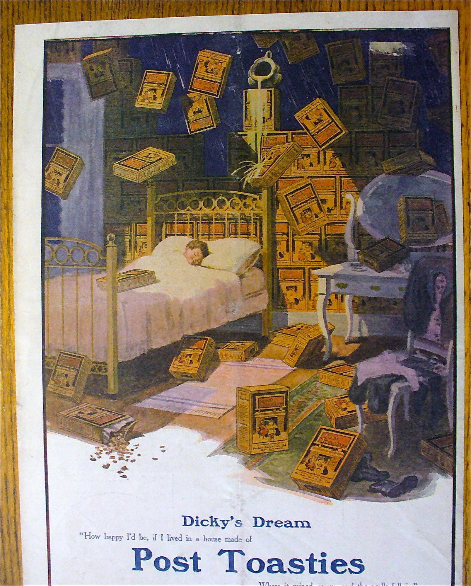 1912 Post Toasties with Little Boy Dreaming