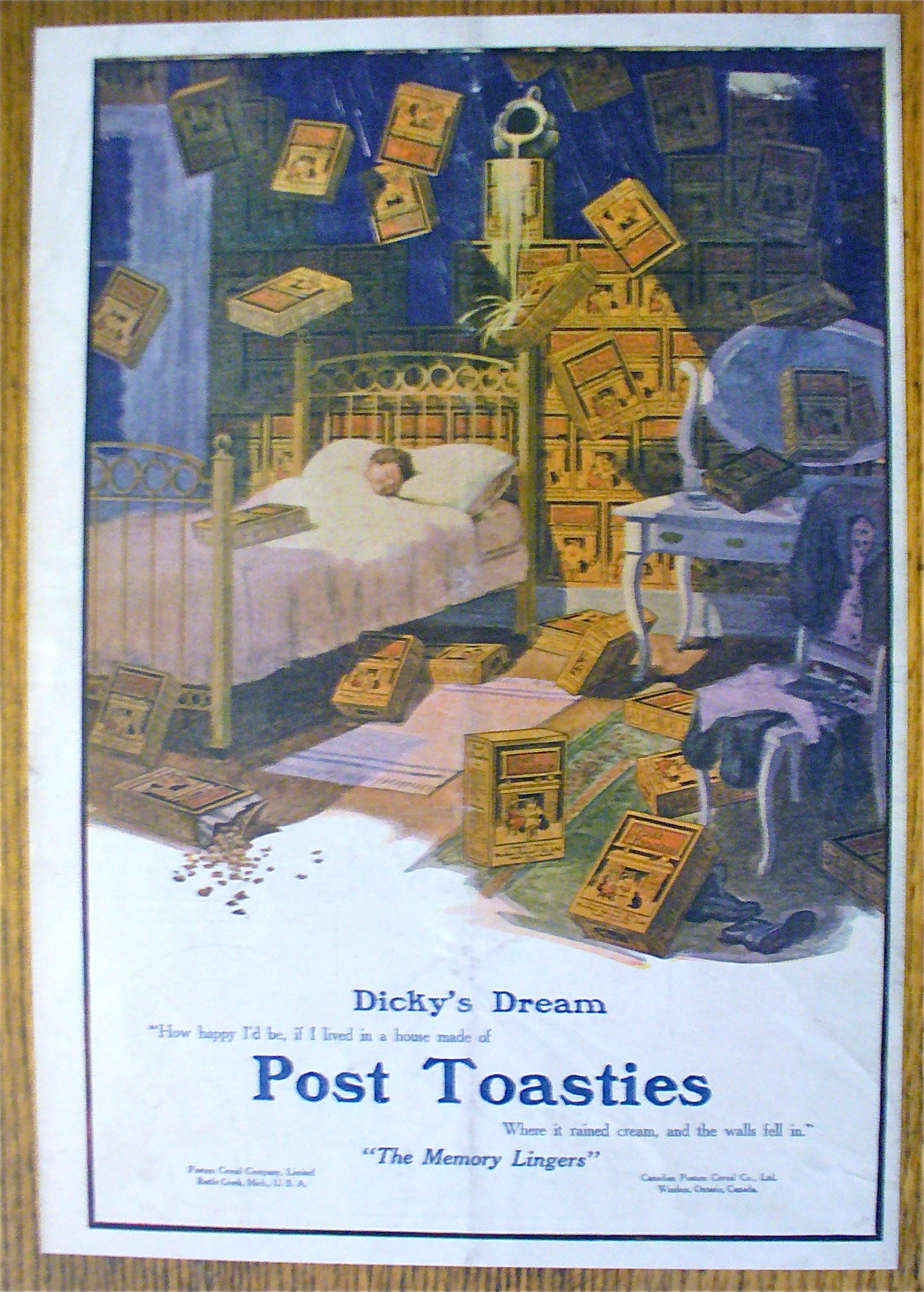 1912 Post Toasties with Little Boy Dreaming