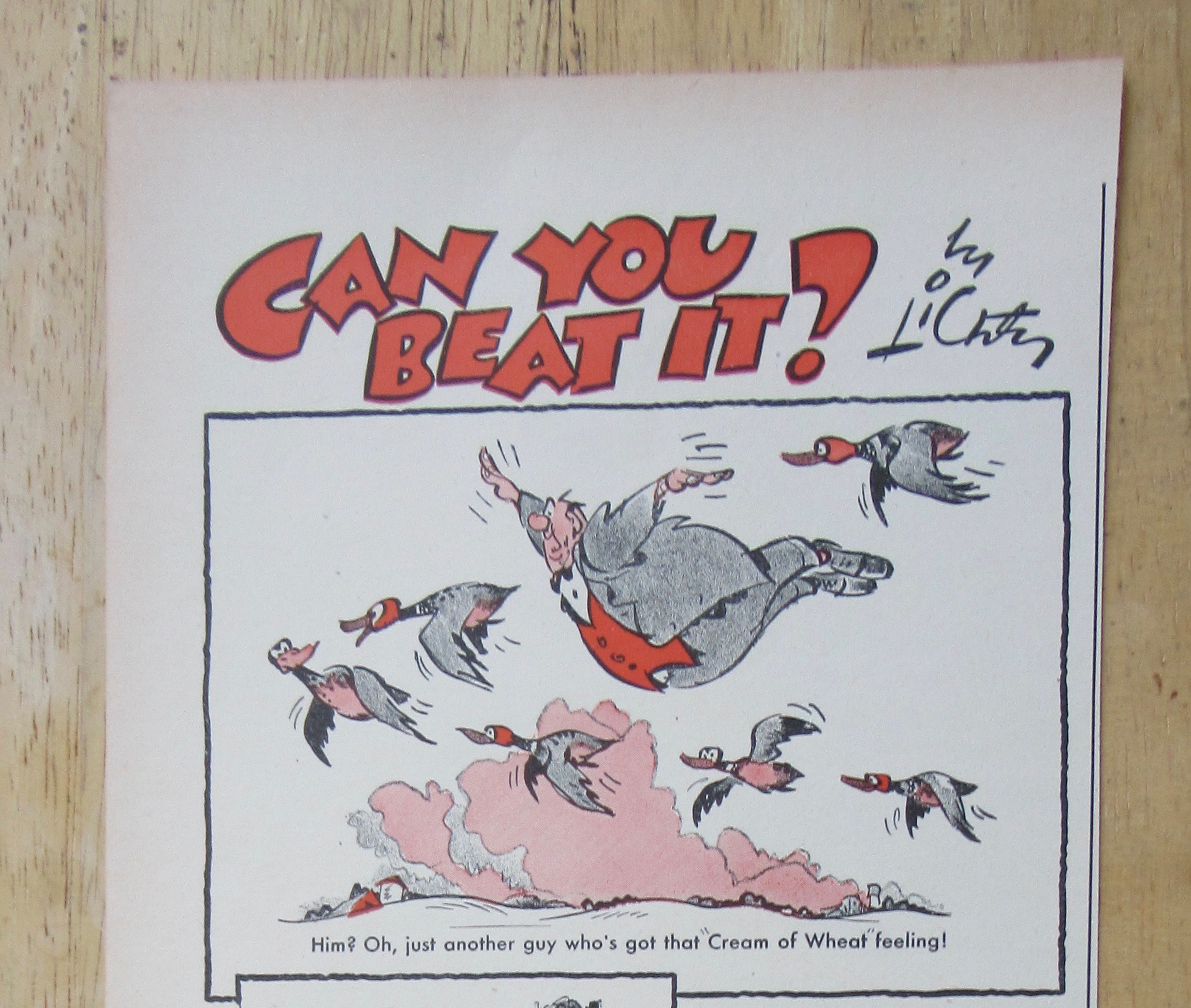 1947 Cream Of Wheat Cereal with Can You Beat It?