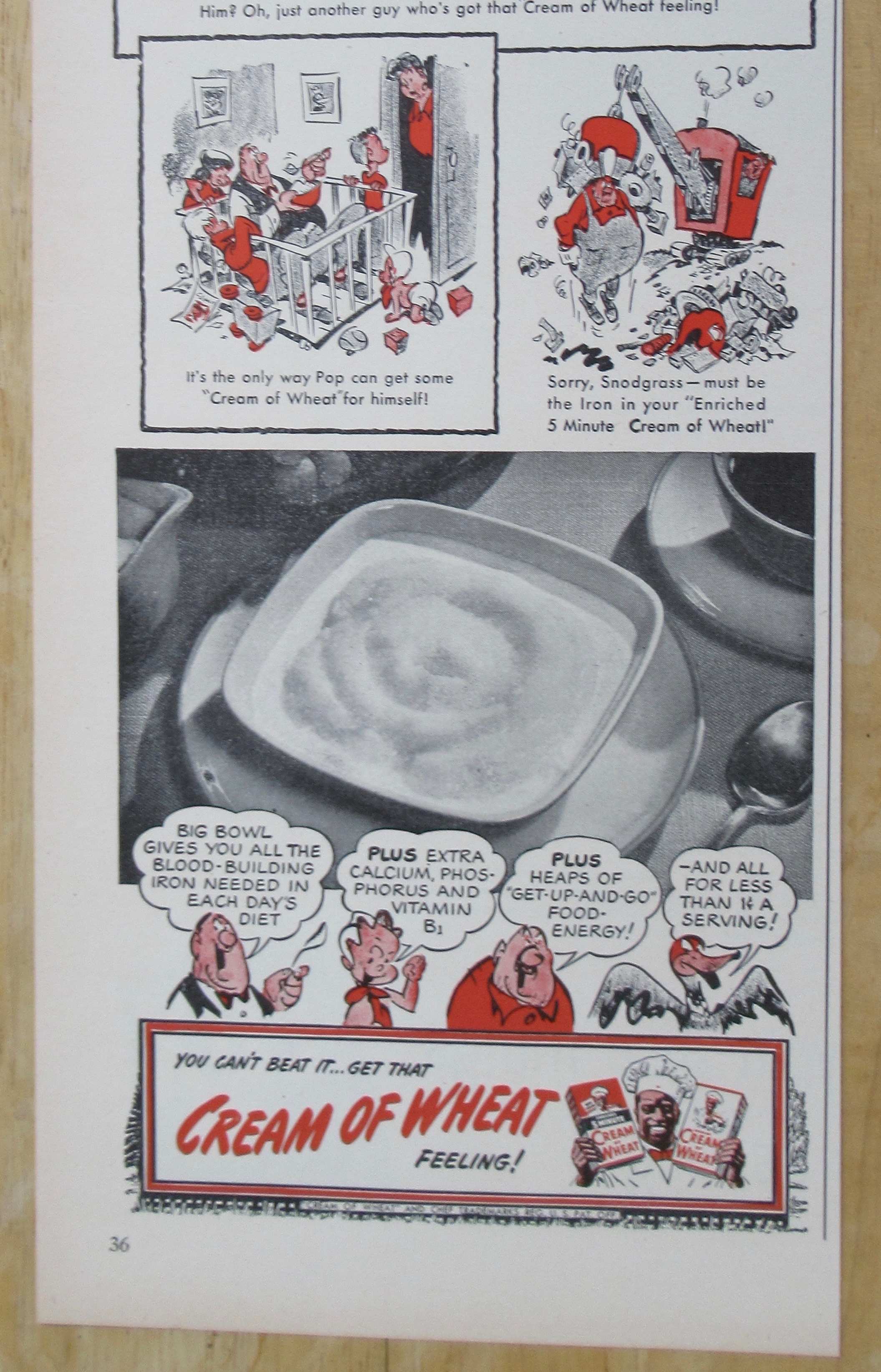 1947 Cream Of Wheat Cereal with Can You Beat It?